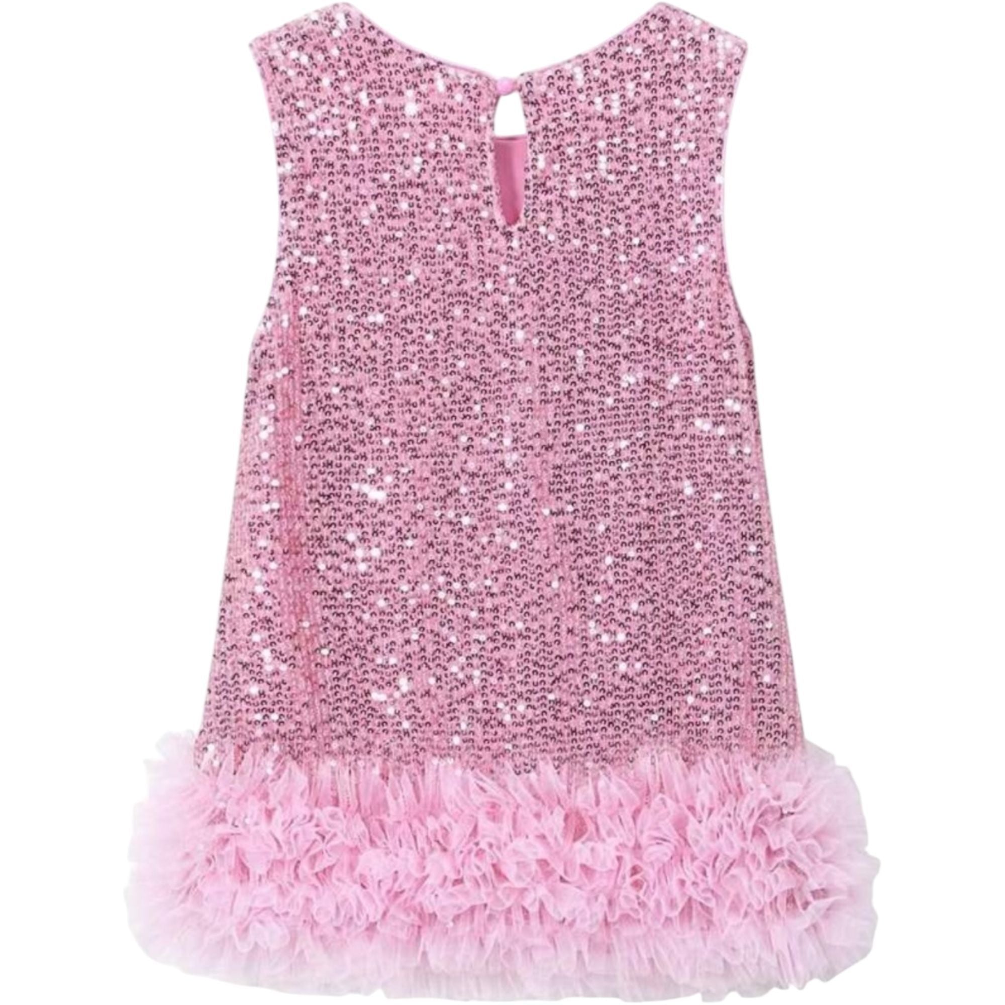 Girls Sequin Tulle Hem Party Dress