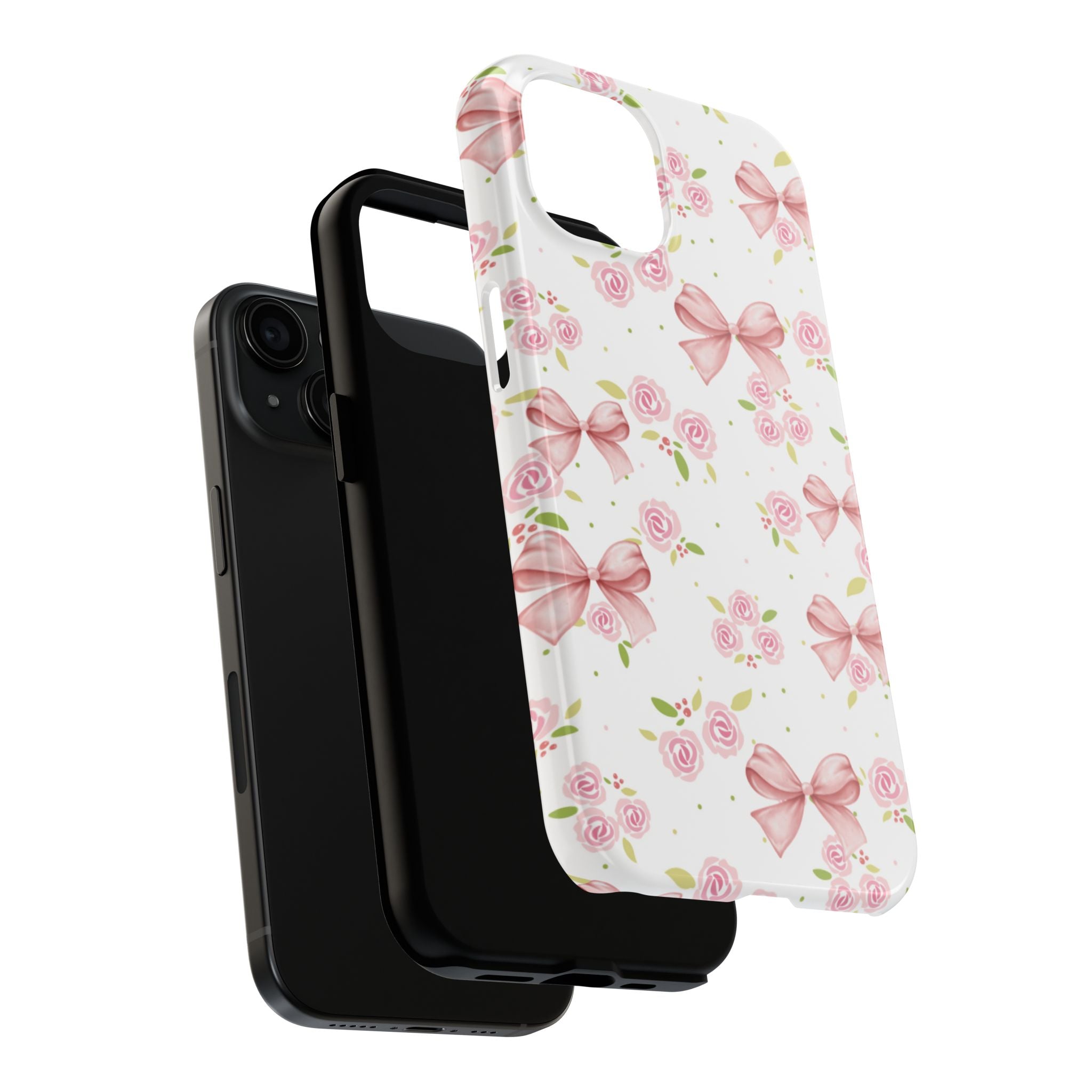 Phone Case - Pink Bow and Floral Design