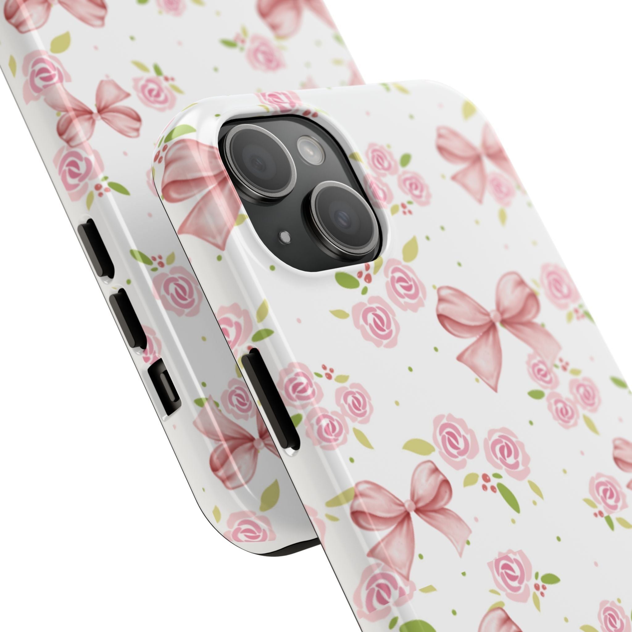 Phone Case - Pink Bow and Floral Design