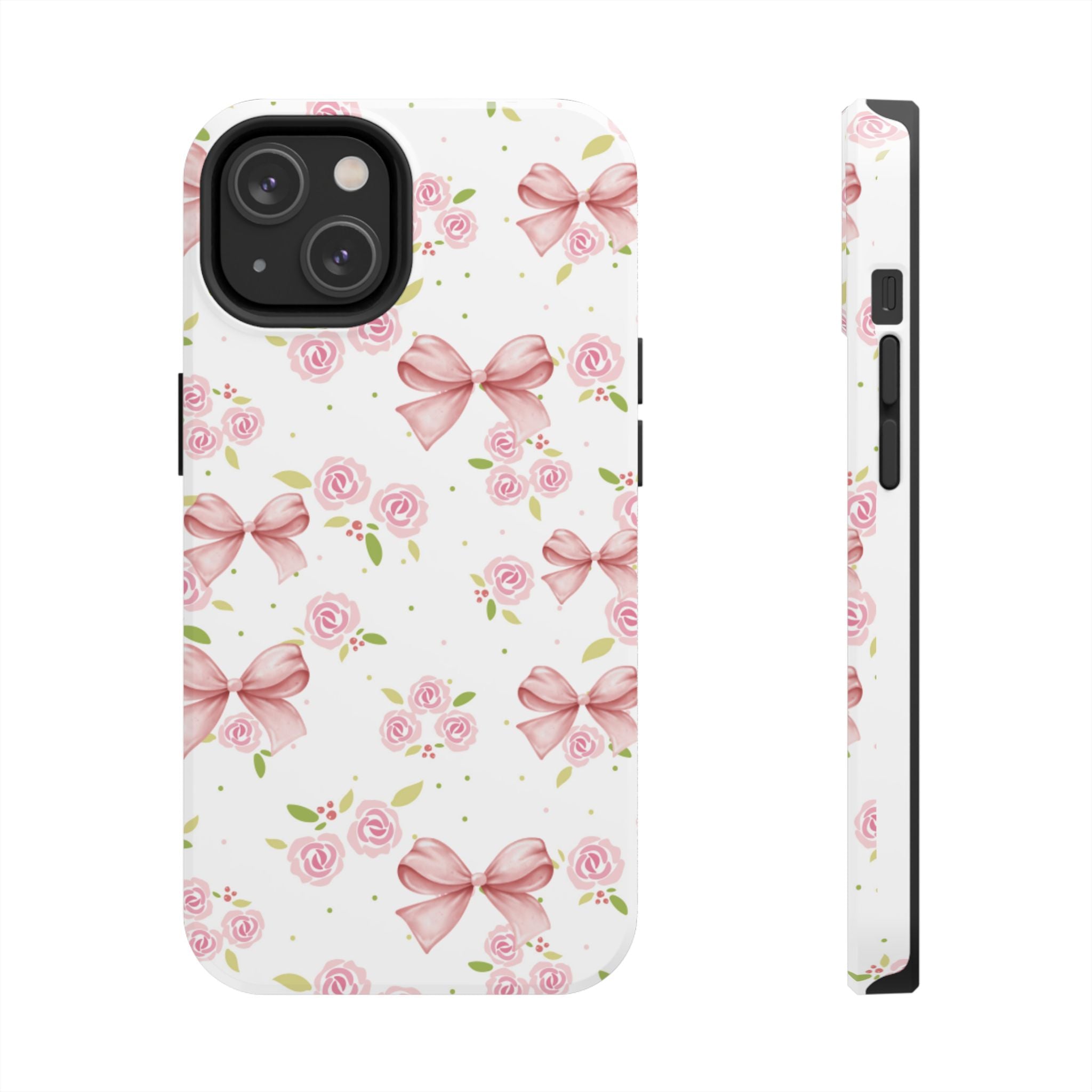 Phone Case - Pink Bow and Floral Design
