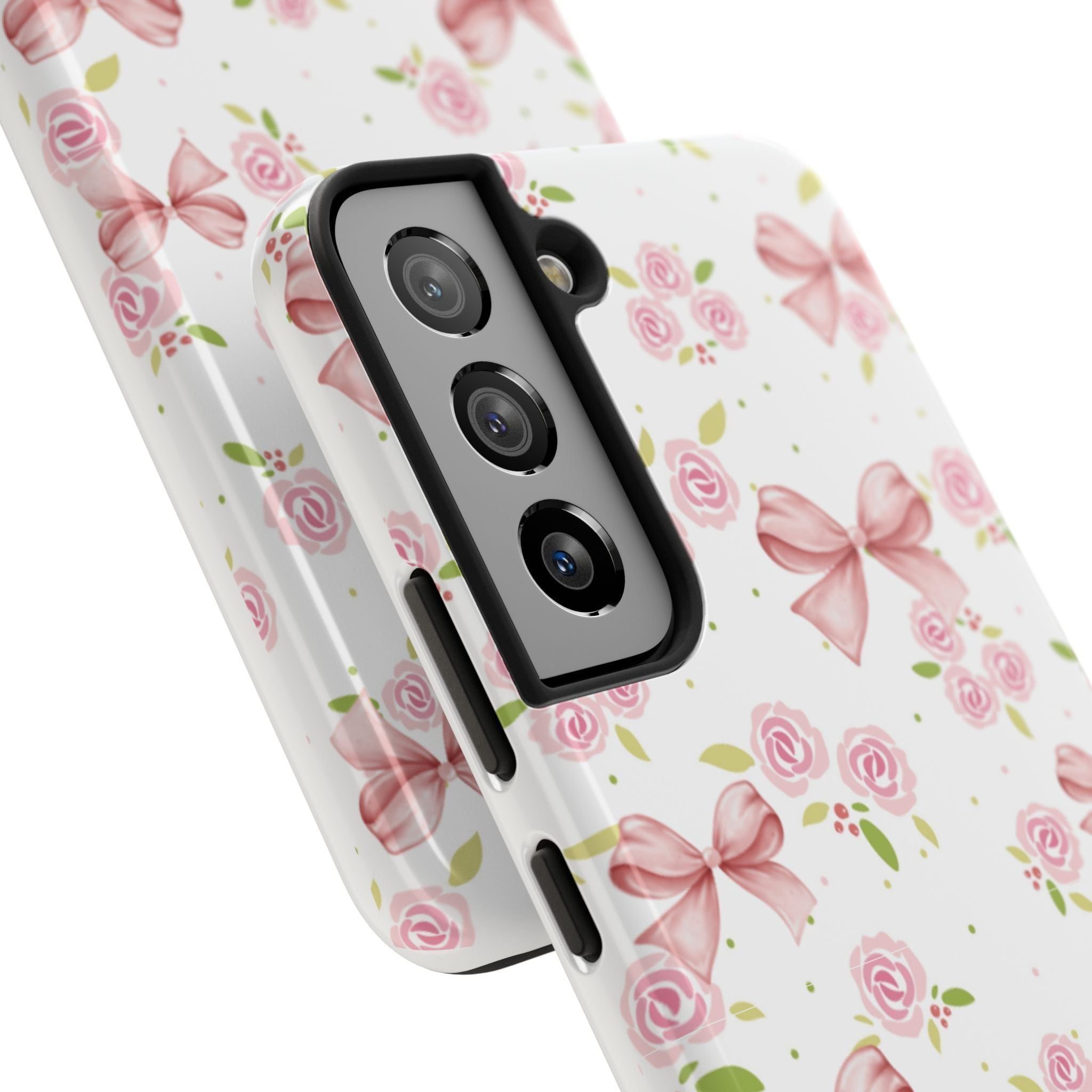 Phone Case - Pink Bow and Floral Design