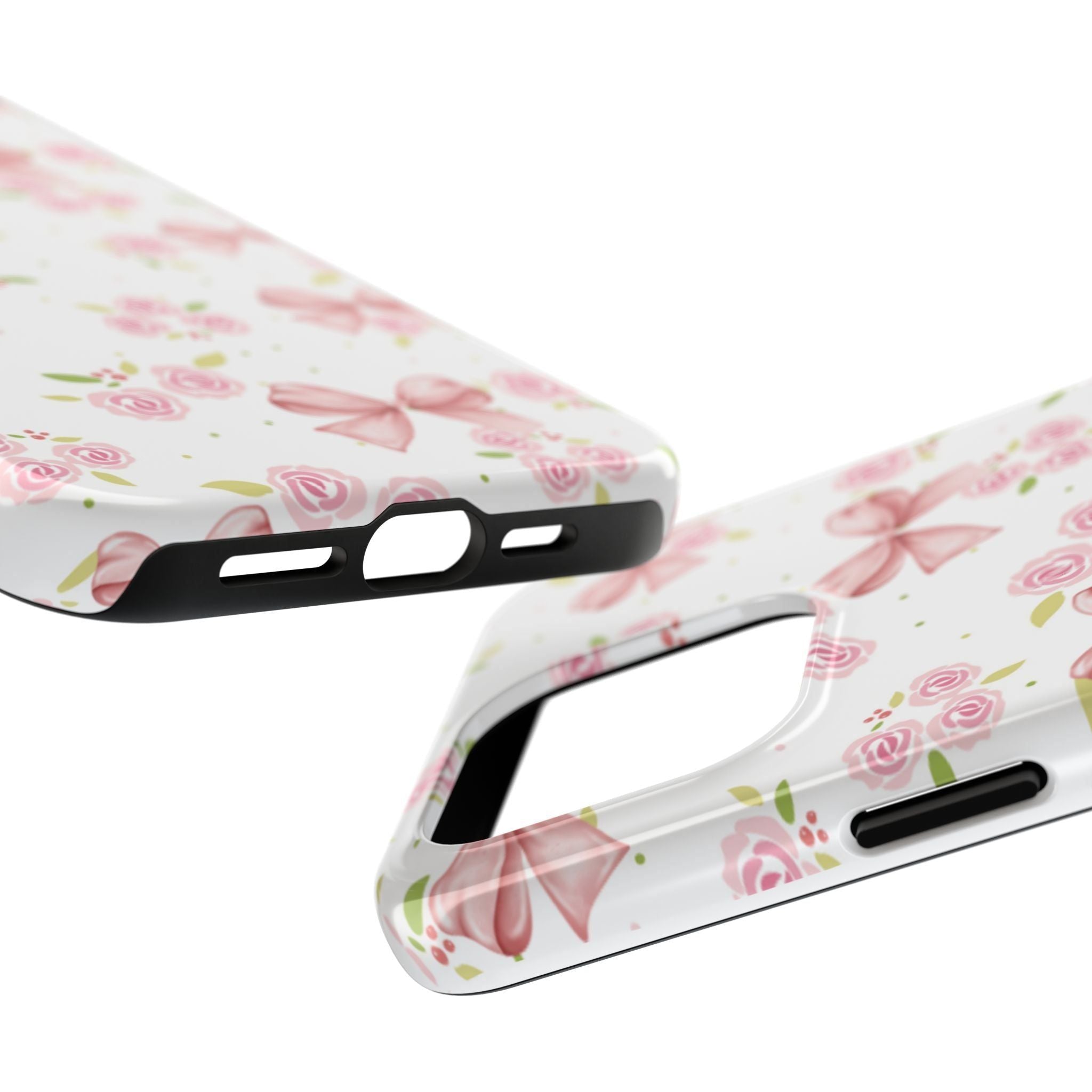 Phone Case - Pink Bow and Floral Design