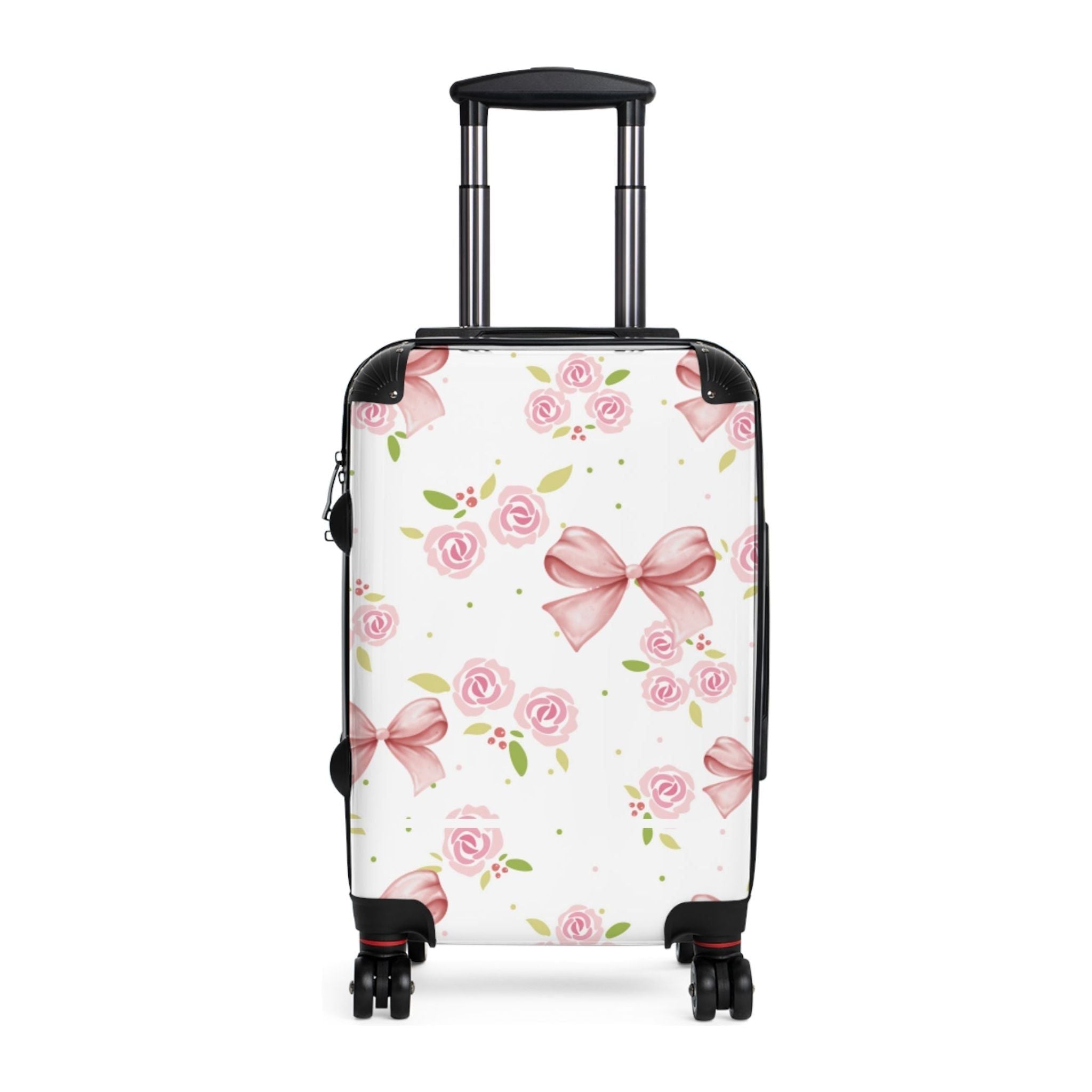 Suitcase - Pink Floral and Bow Design