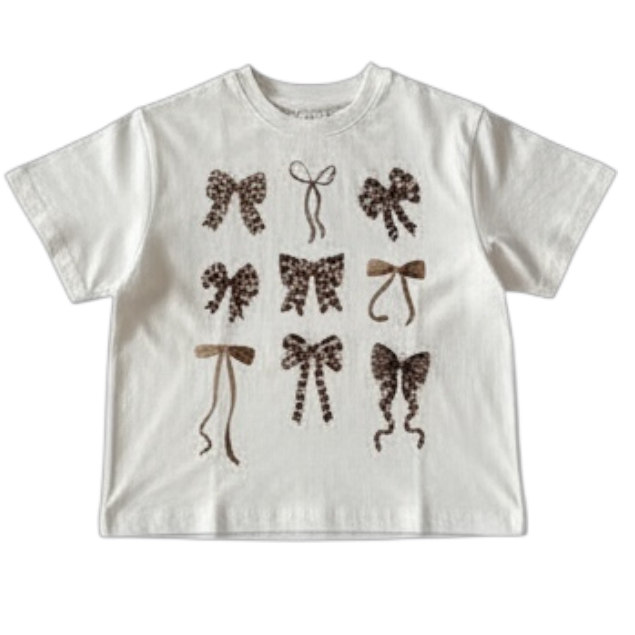 Girls Leopard Bow Graphic Tee