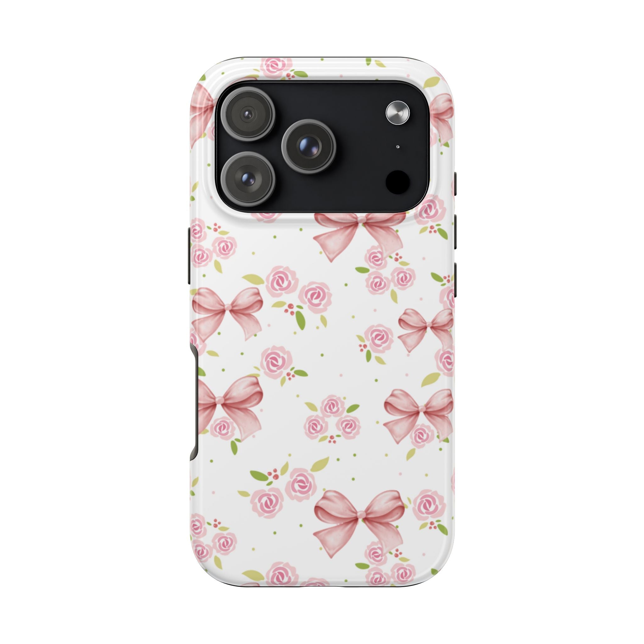 Phone Case - Pink Bow and Floral Design