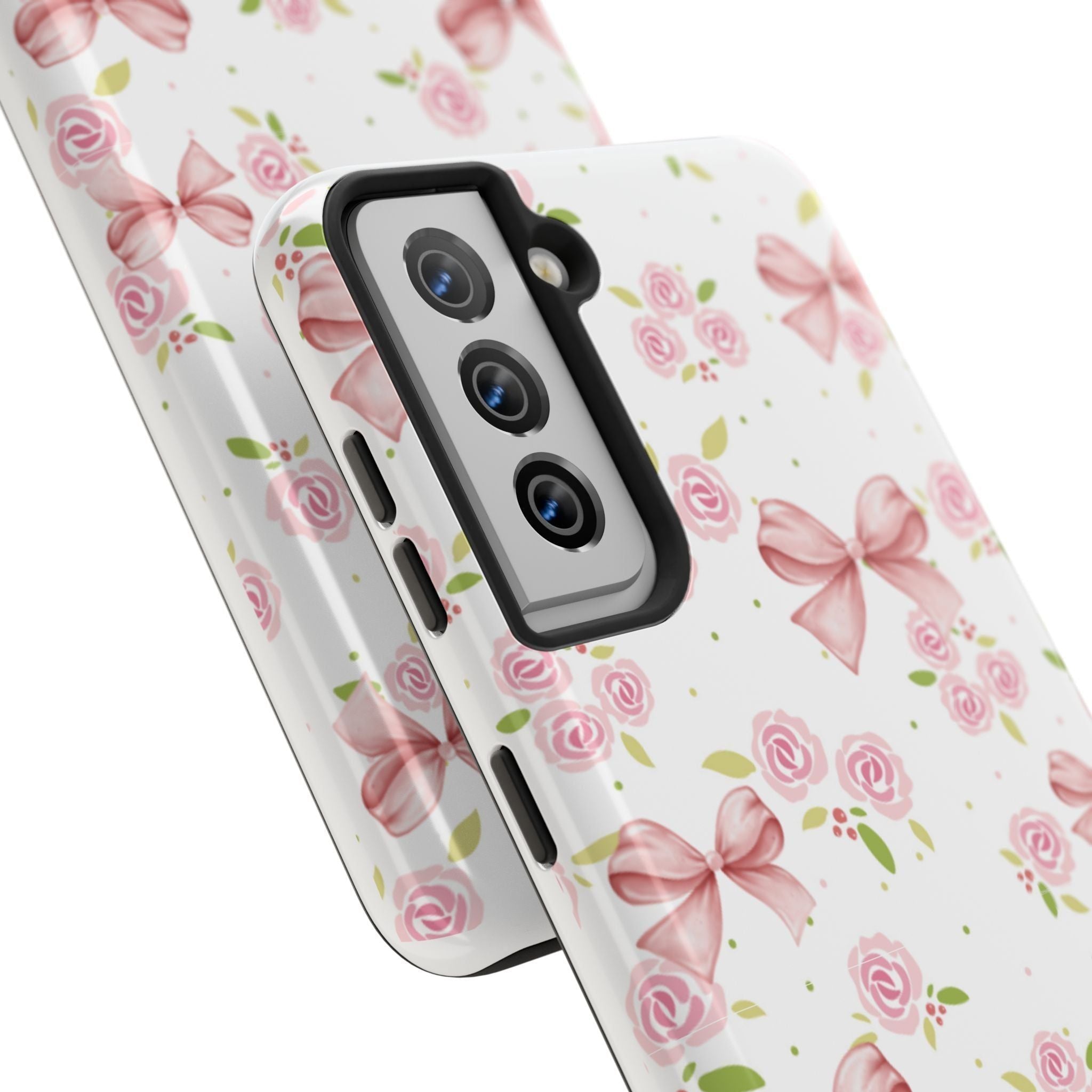 Phone Case - Pink Bow and Floral Design