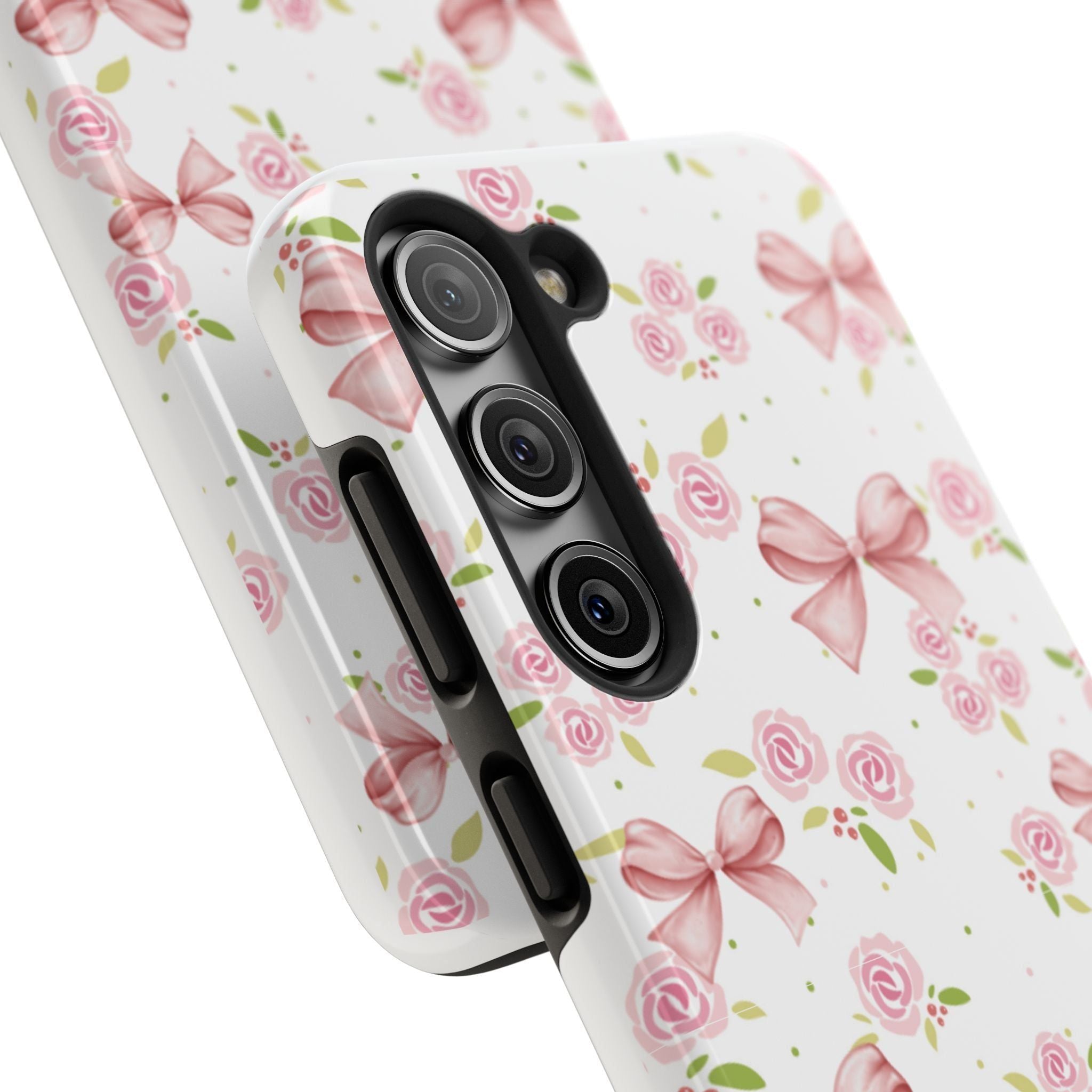 Phone Case - Pink Bow and Floral Design
