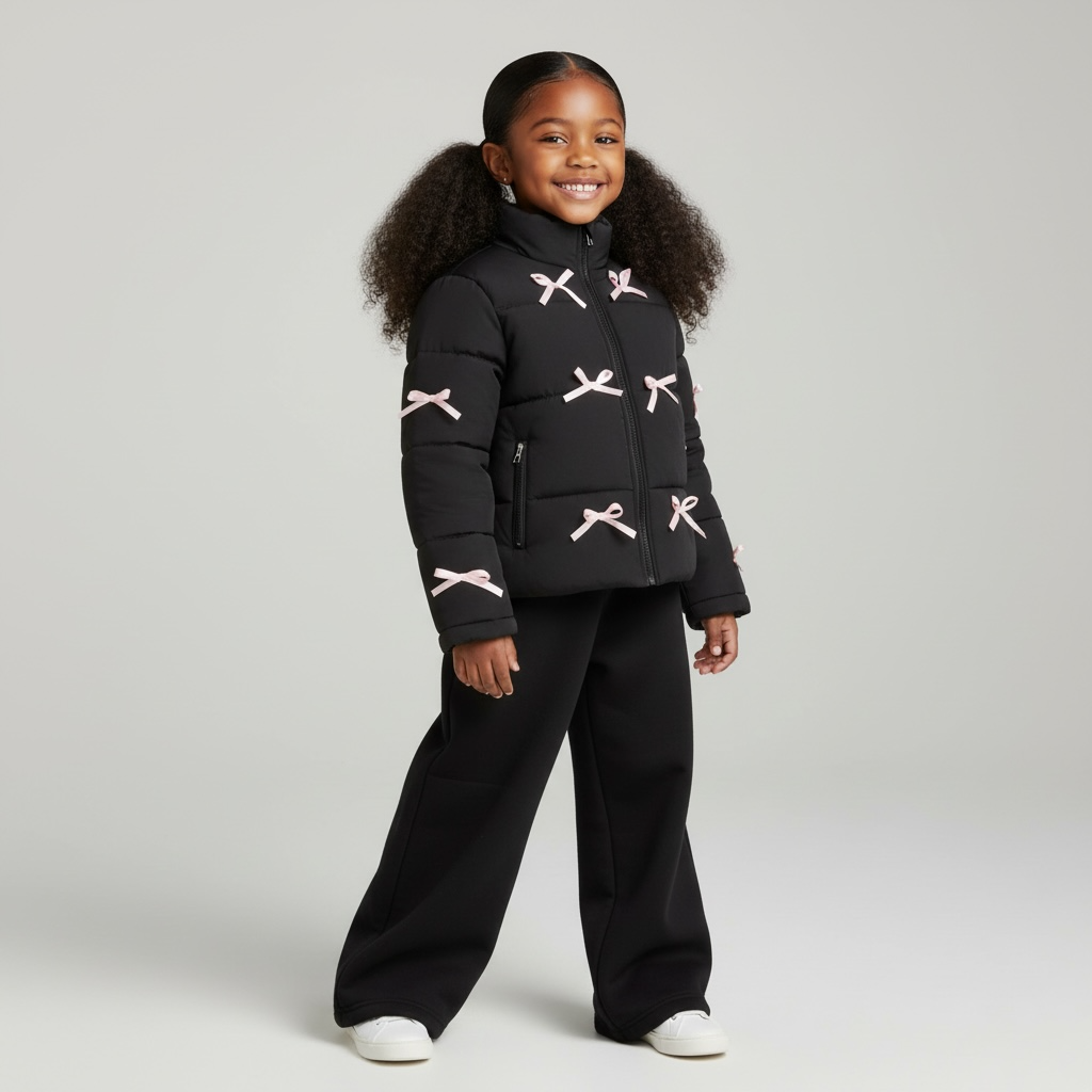 Pink Bow Signature Puffer Jacket