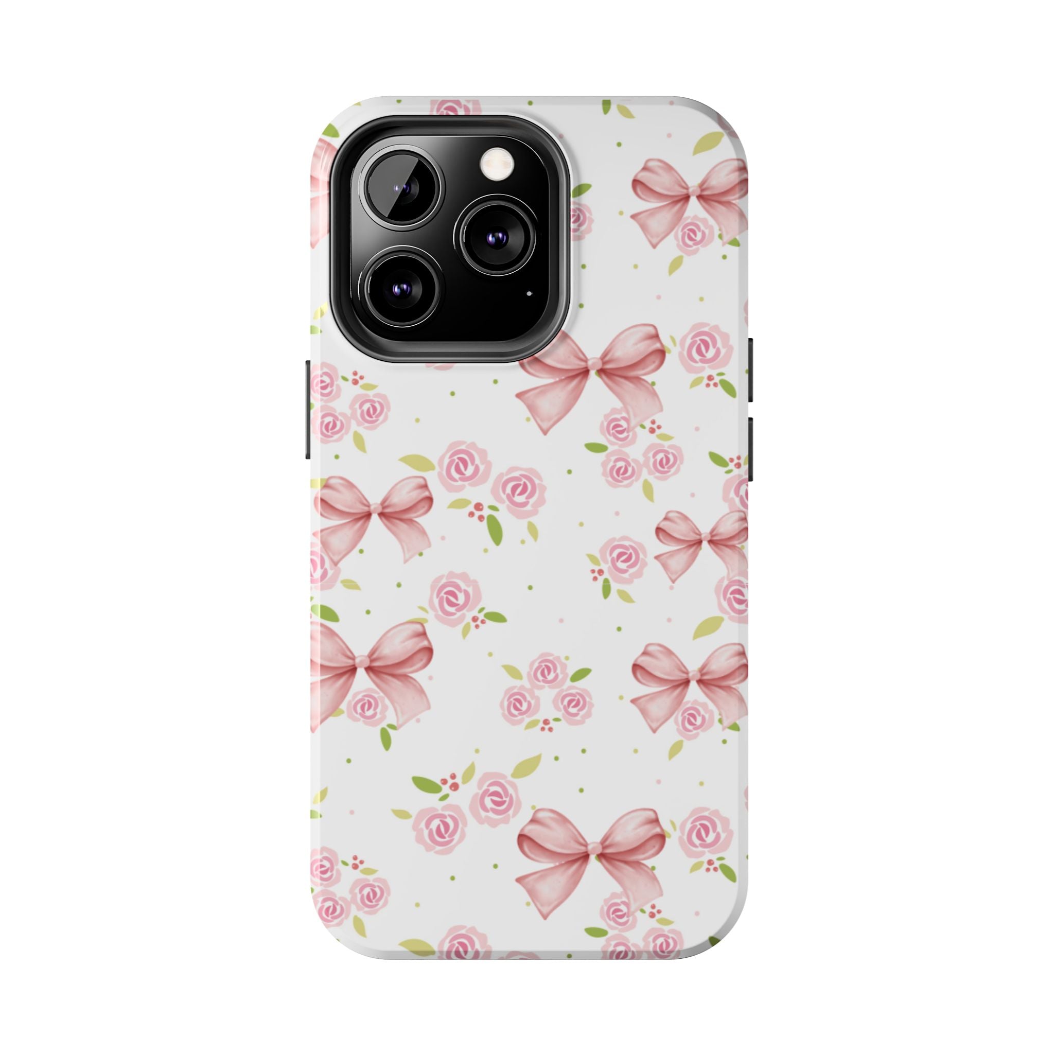 Phone Case - Pink Bow and Floral Design