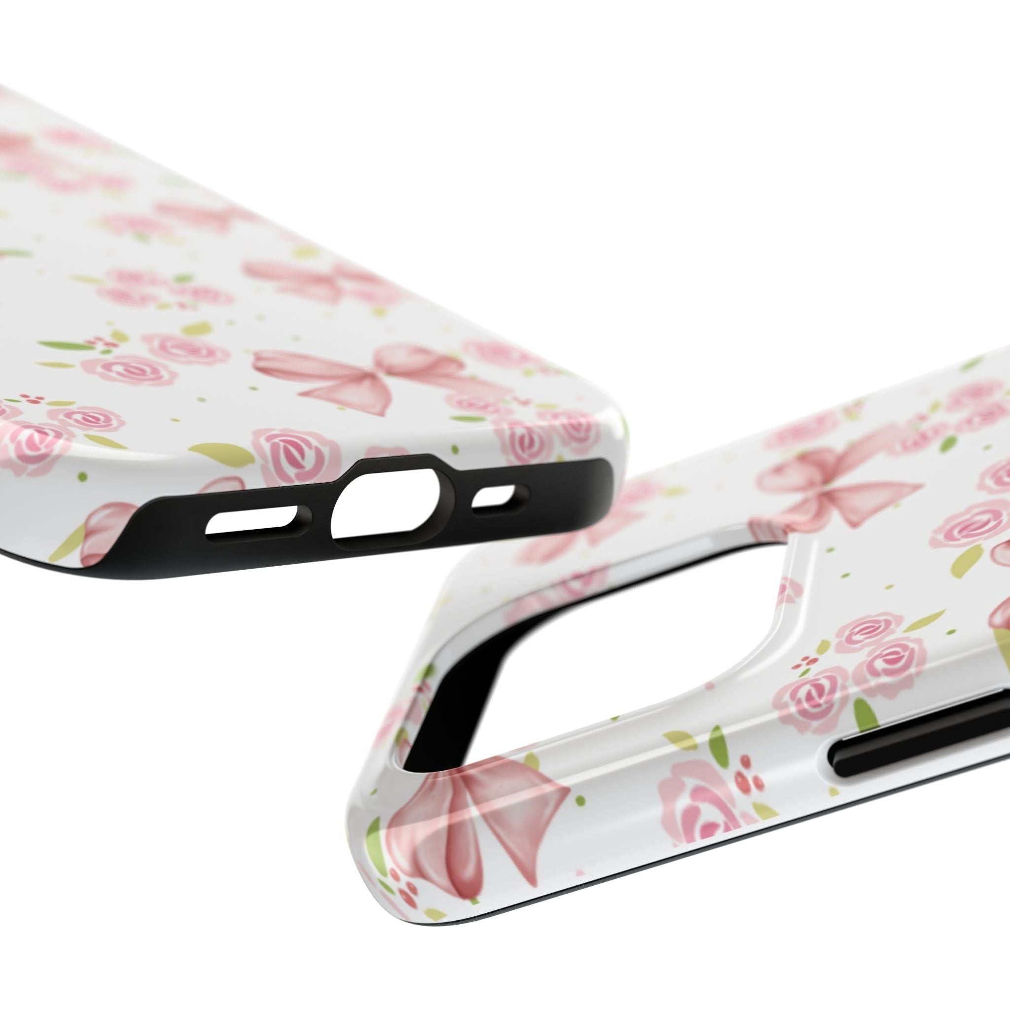 Phone Case - Pink Bow and Floral Design