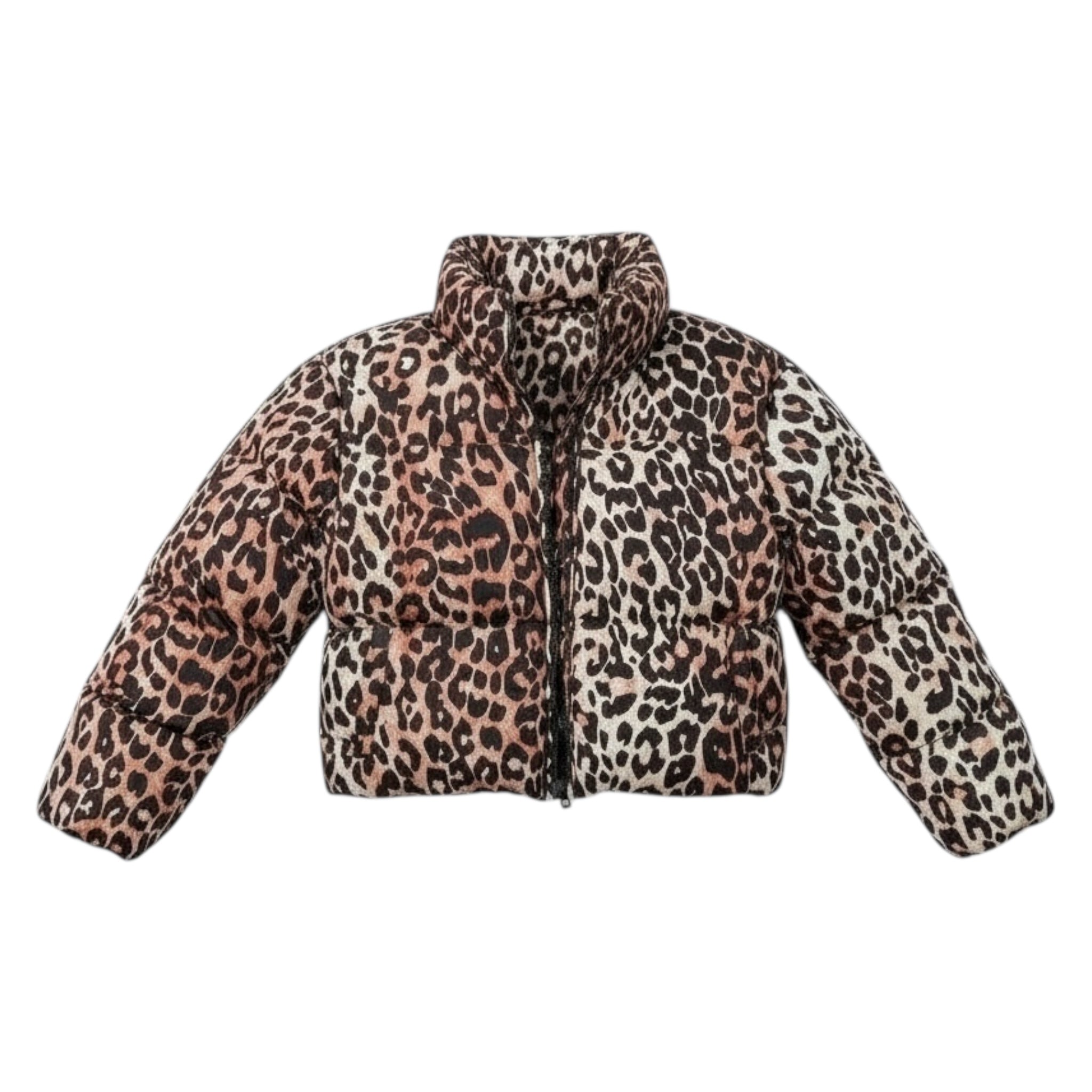 Leopard Print Puffer Jacket