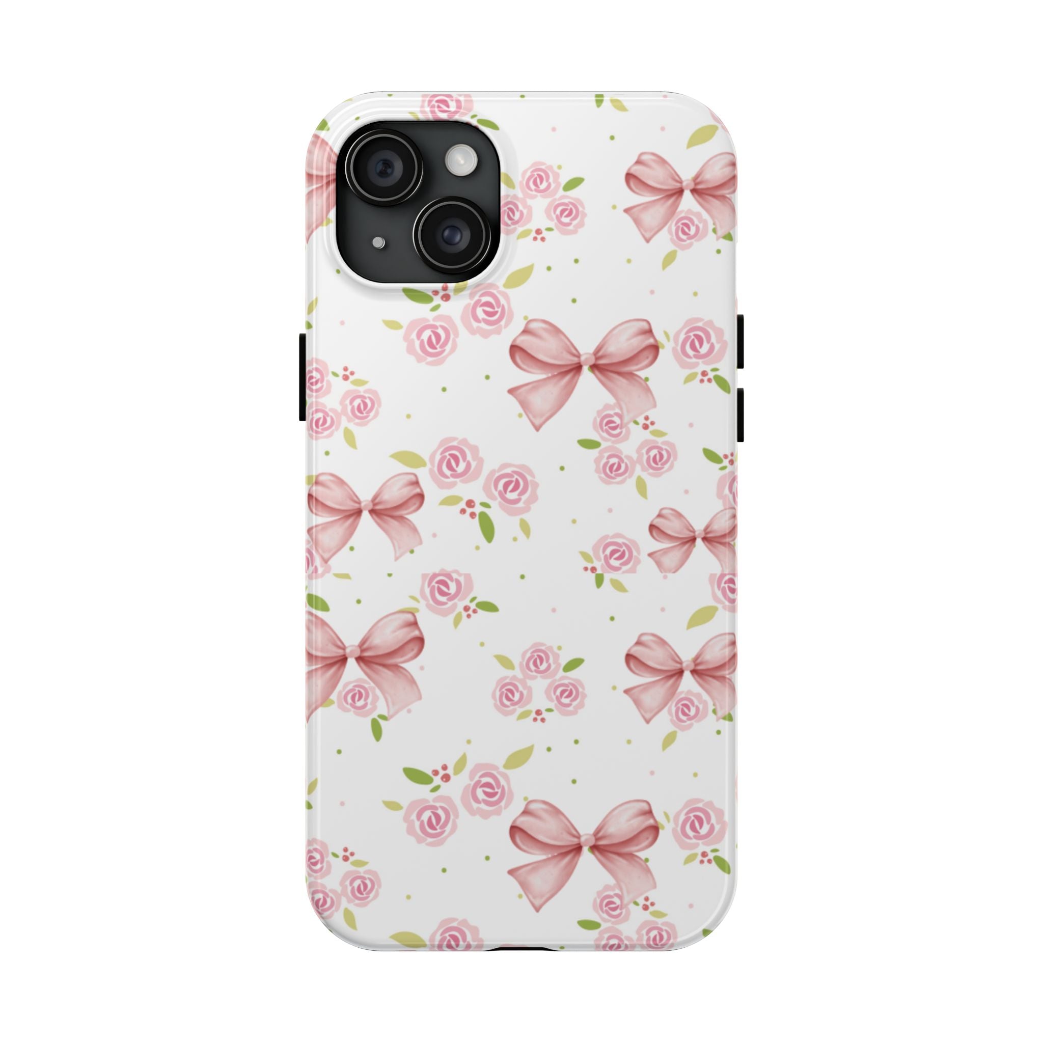 Phone Case - Pink Bow and Floral Design