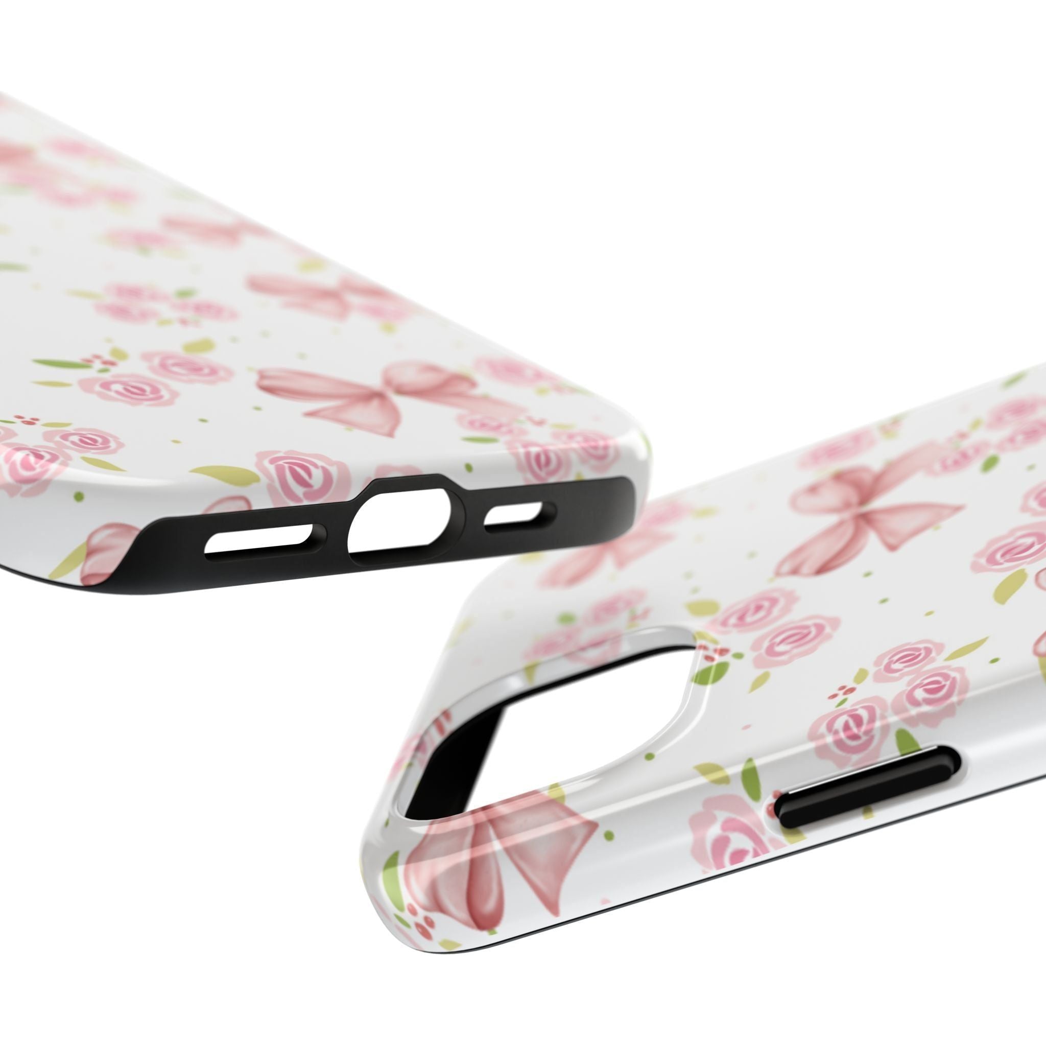 Phone Case - Pink Bow and Floral Design