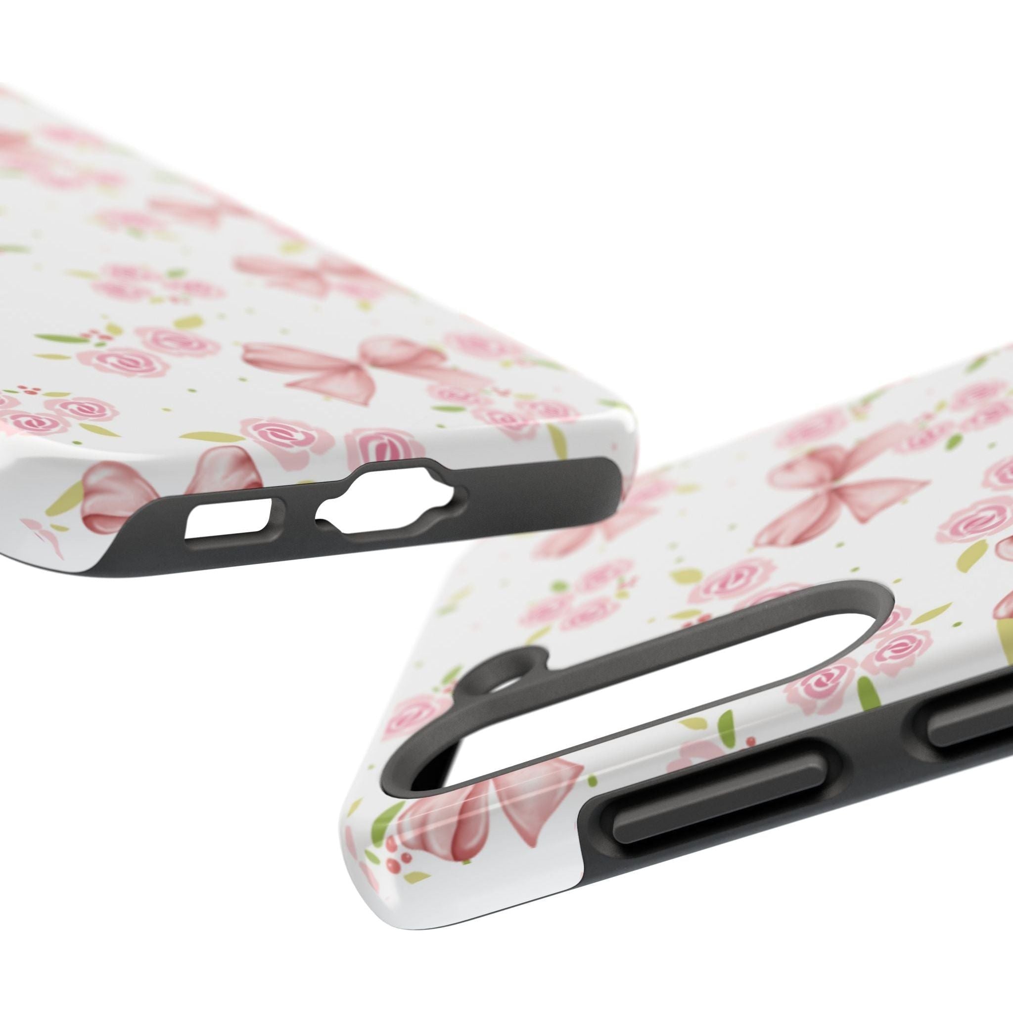 Phone Case - Pink Bow and Floral Design