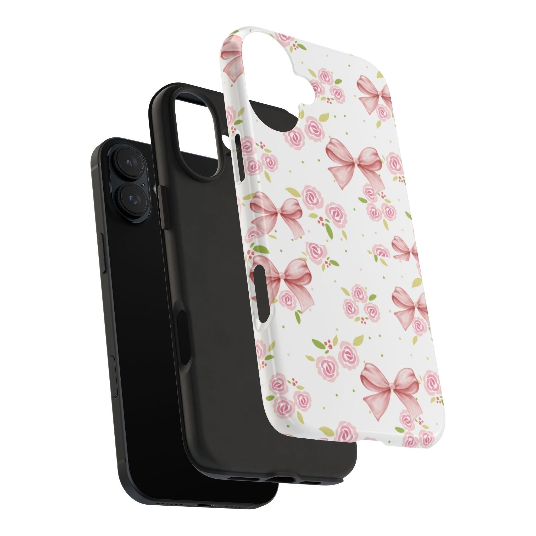Phone Case - Pink Bow and Floral Design