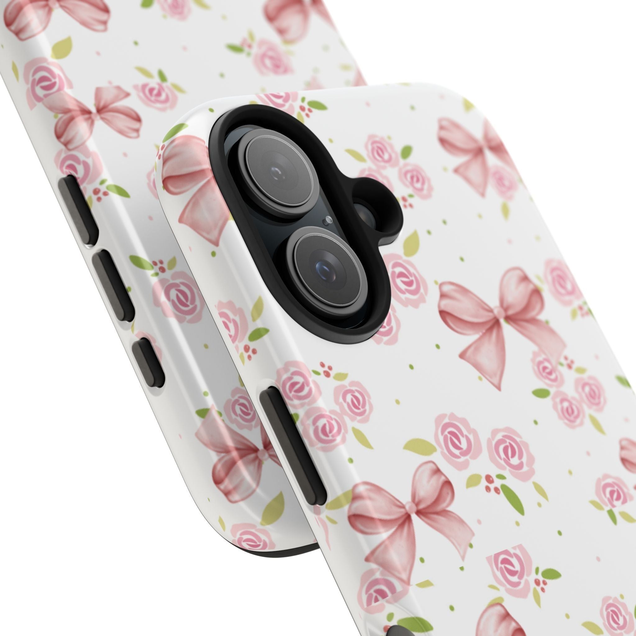 Phone Case - Pink Bow and Floral Design