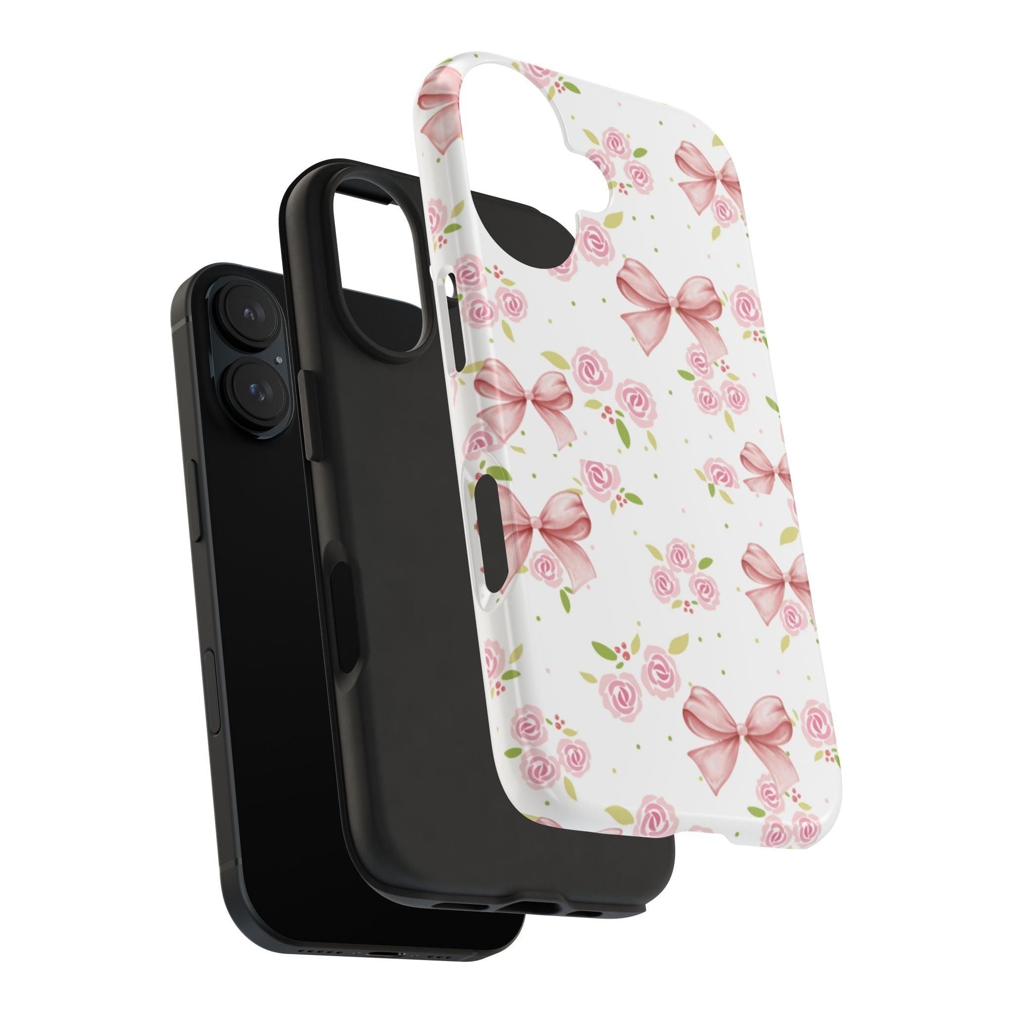 Phone Case - Pink Bow and Floral Design