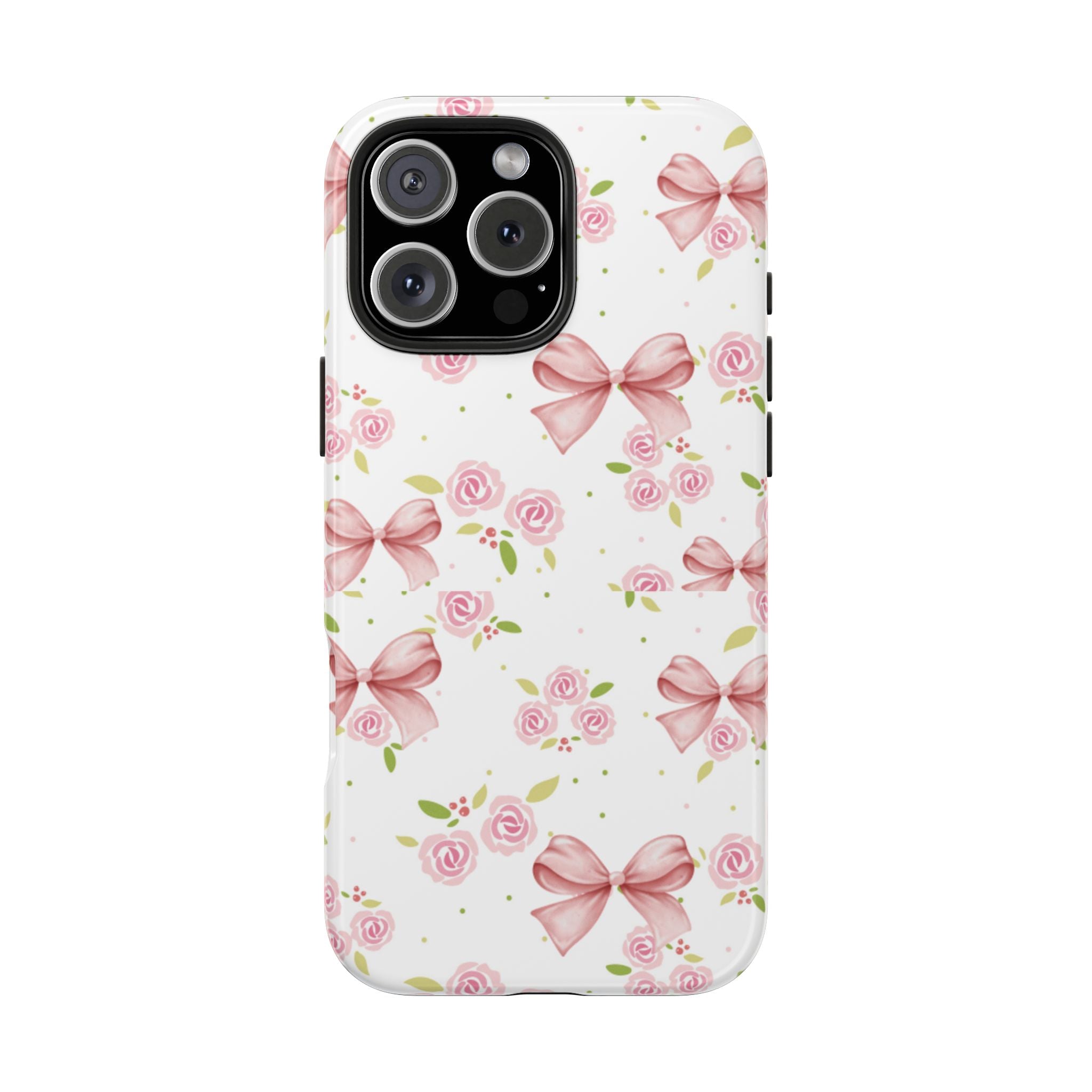 Phone Case - Pink Bow and Floral Design