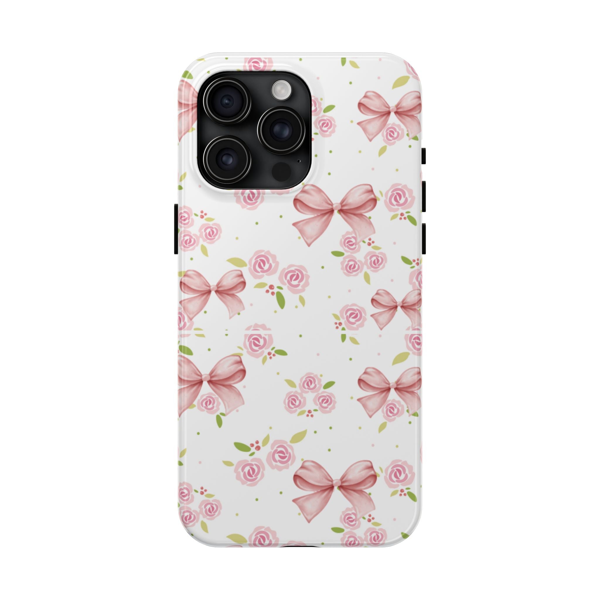 Phone Case - Pink Bow and Floral Design