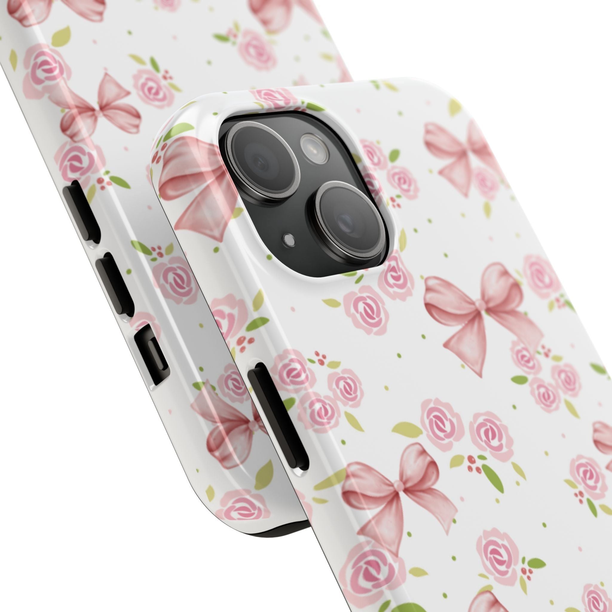 Phone Case - Pink Bow and Floral Design