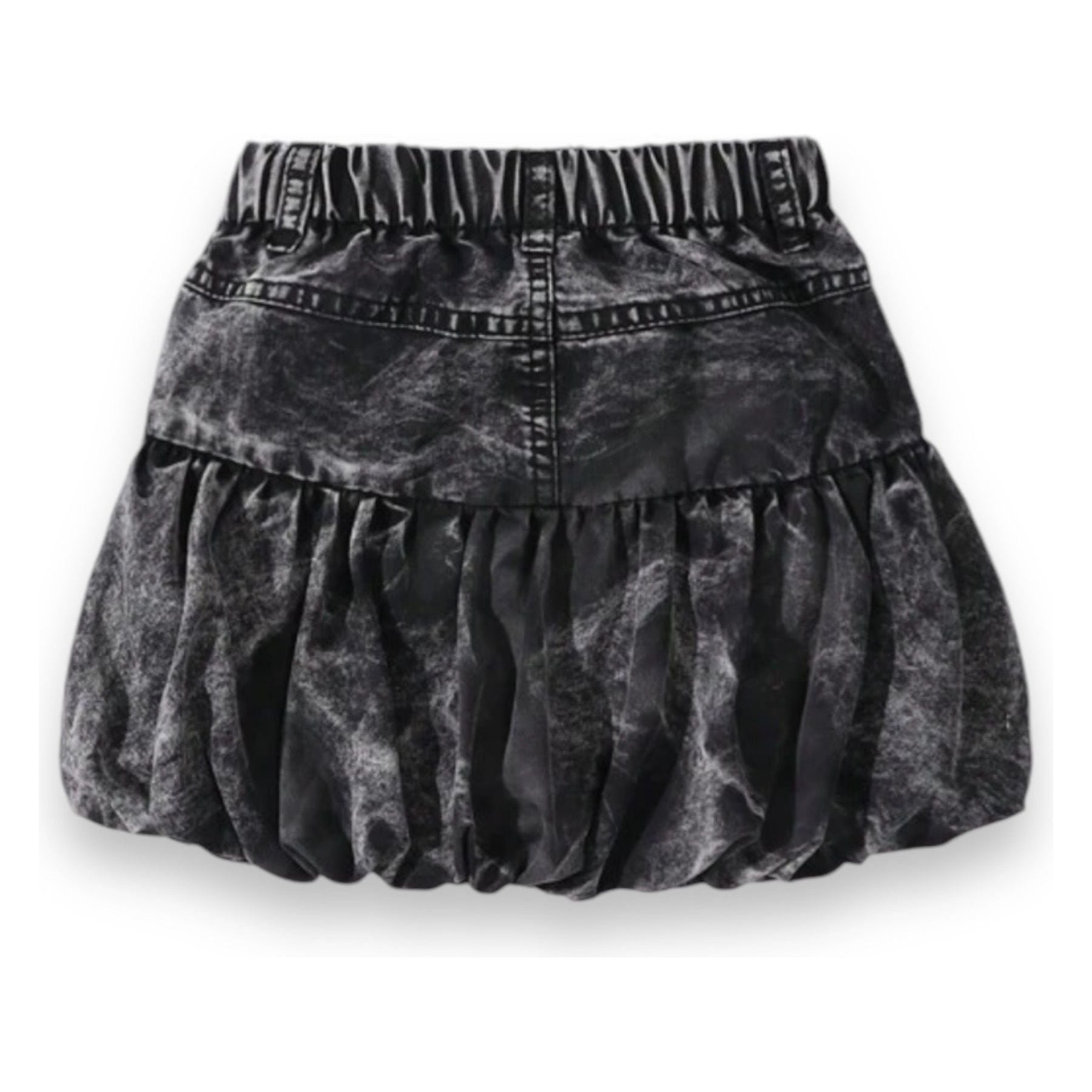 Black Denim Bubble Skirt