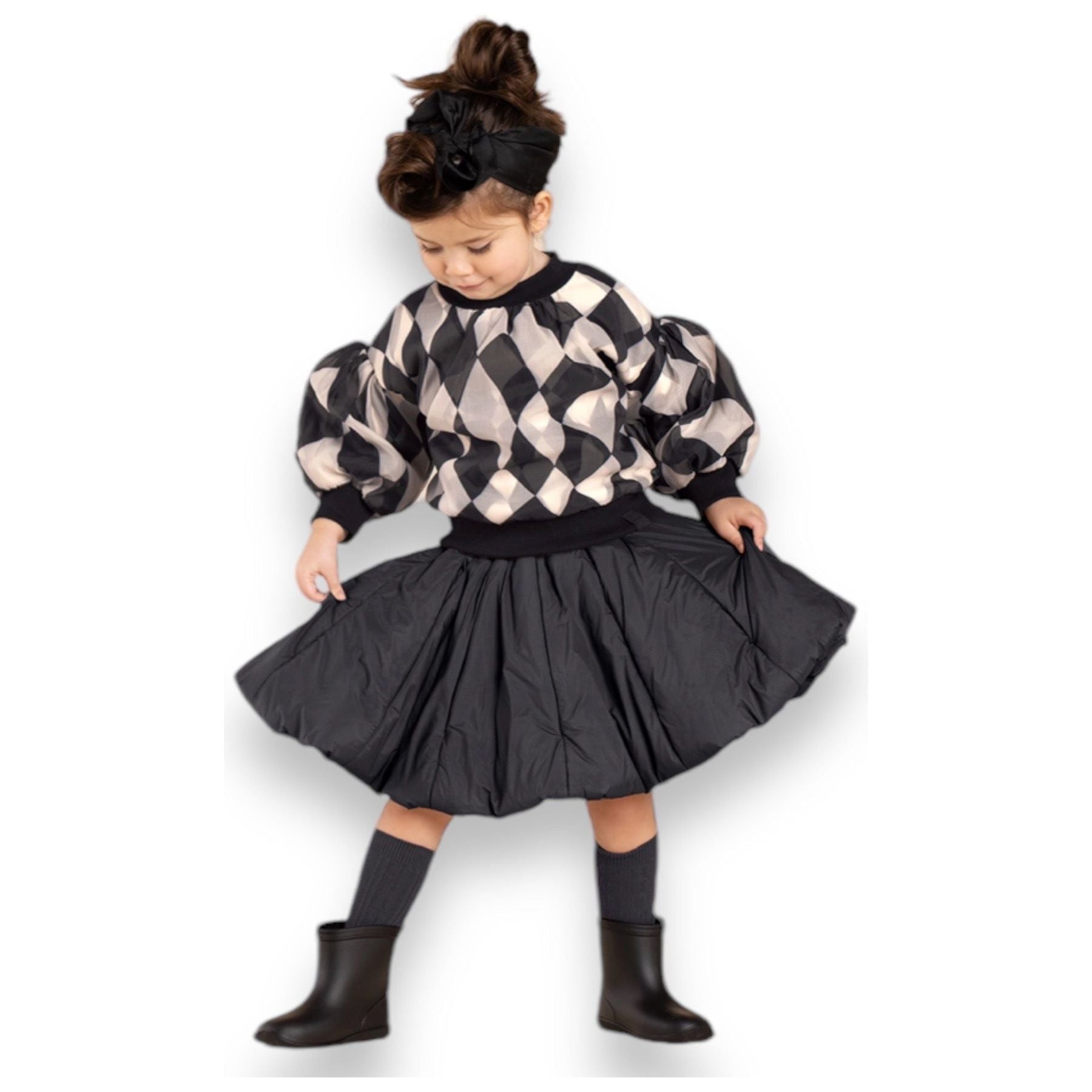 Girls Quilted Nylon Skirt