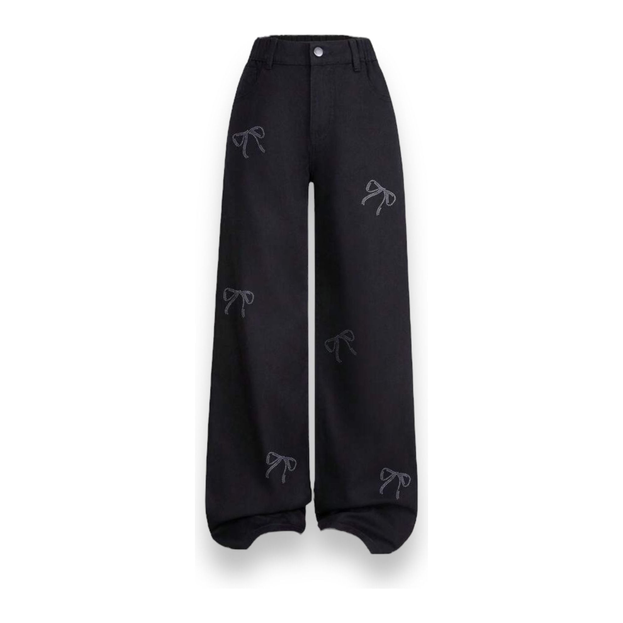 Rhinestone Bow Jeans
