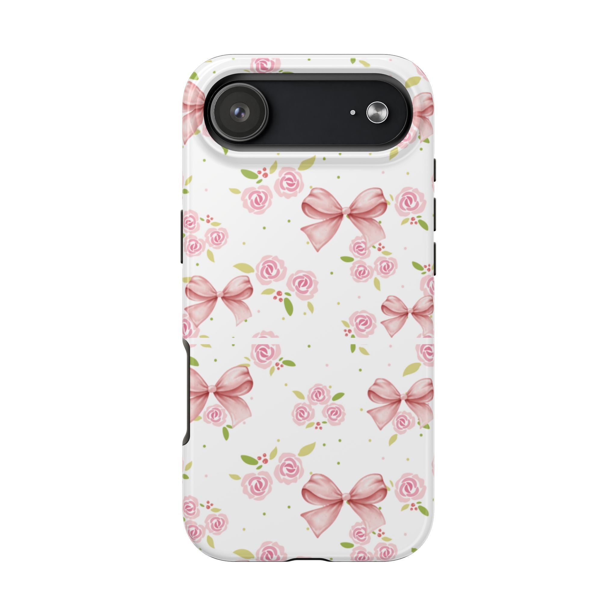Phone Case - Pink Bow and Floral Design