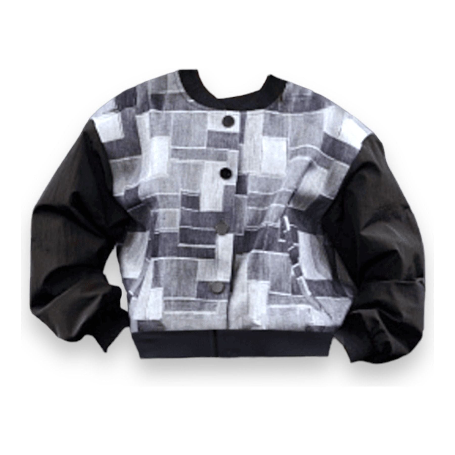 Patchwork Denim Varsity Jacket Kids