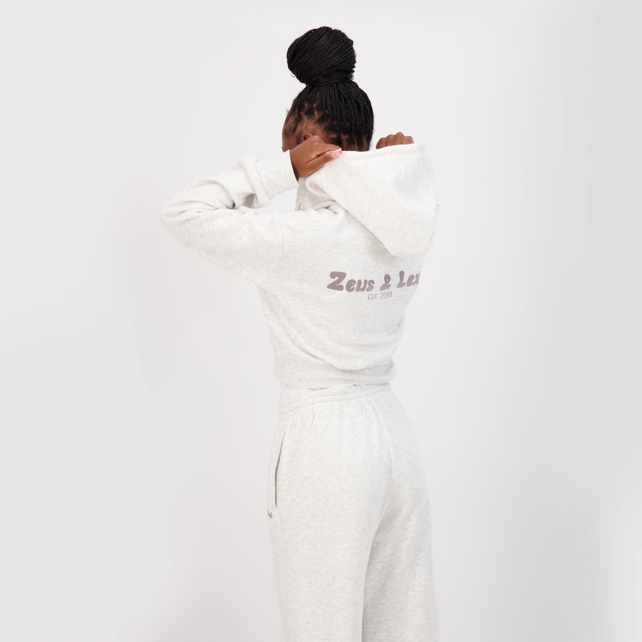 Cropped Zip Up Hoodie