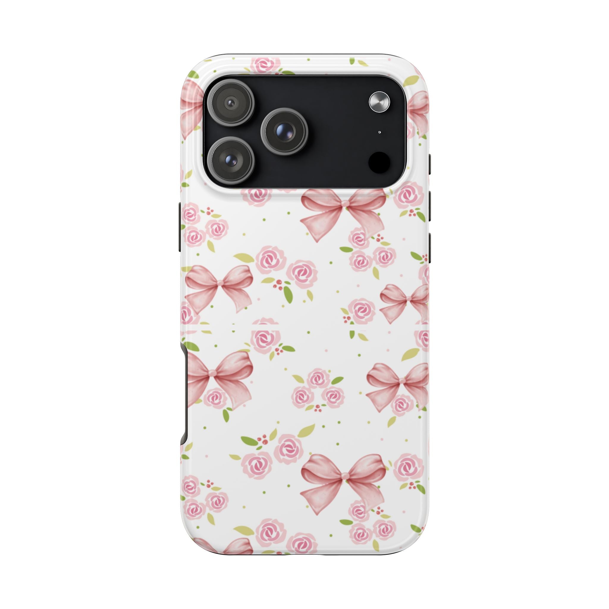 Phone Case - Pink Bow and Floral Design