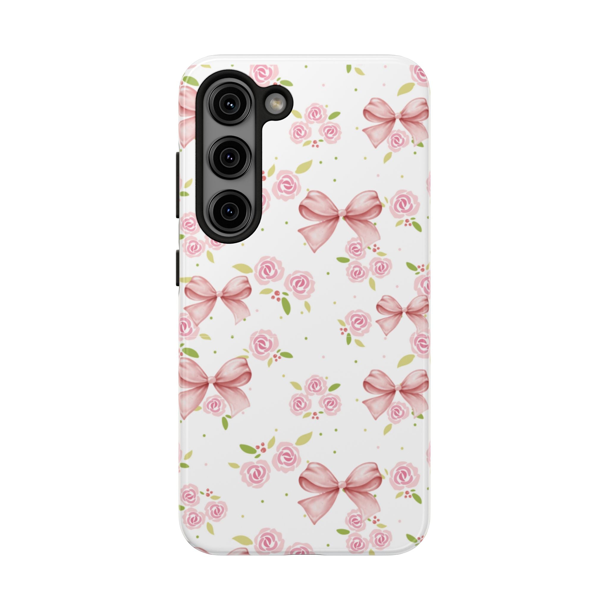 Phone Case - Pink Bow and Floral Design