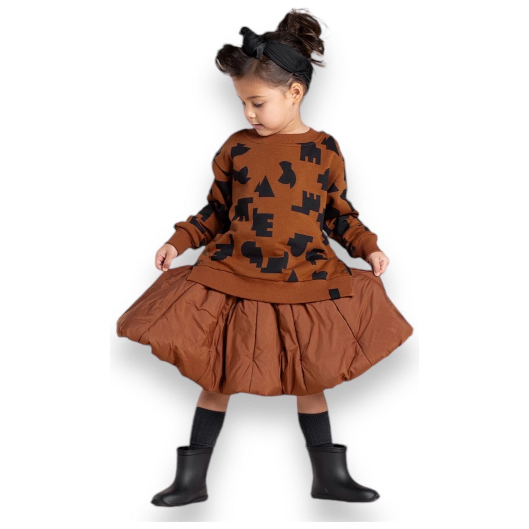 Girls Quilted Nylon Skirt