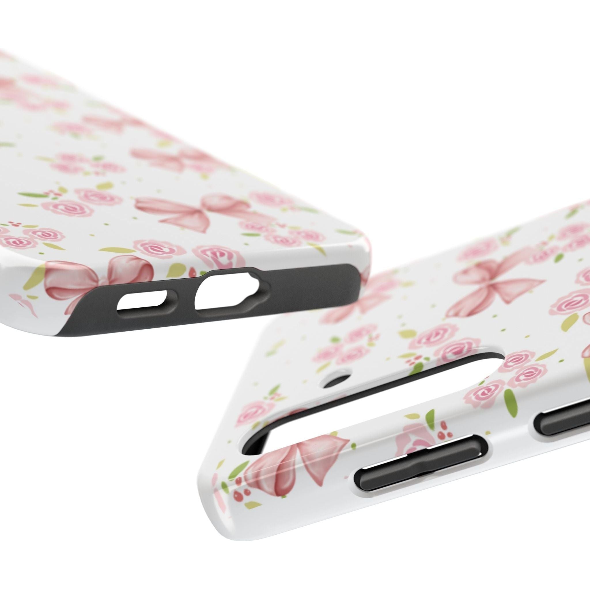 Phone Case - Pink Bow and Floral Design