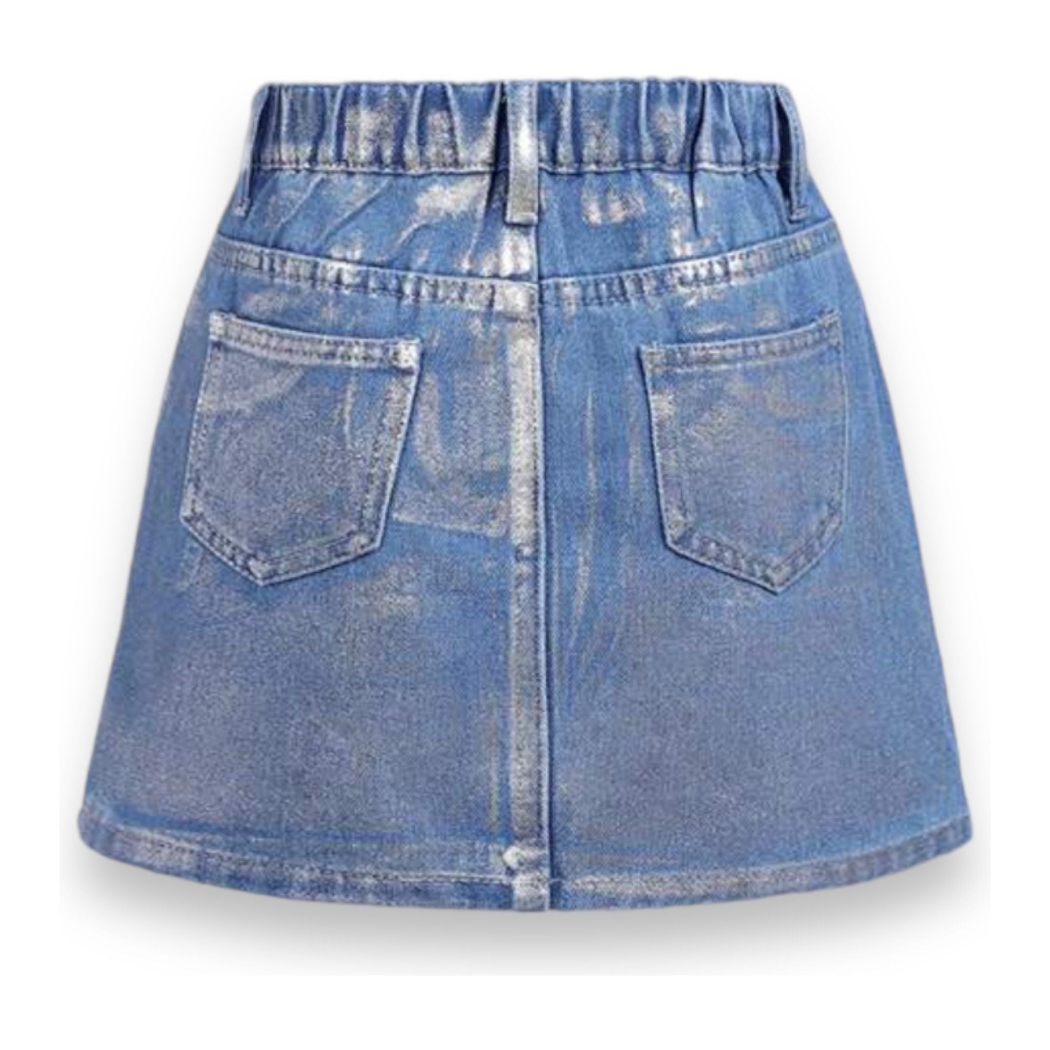 Metallic Denim Skirt