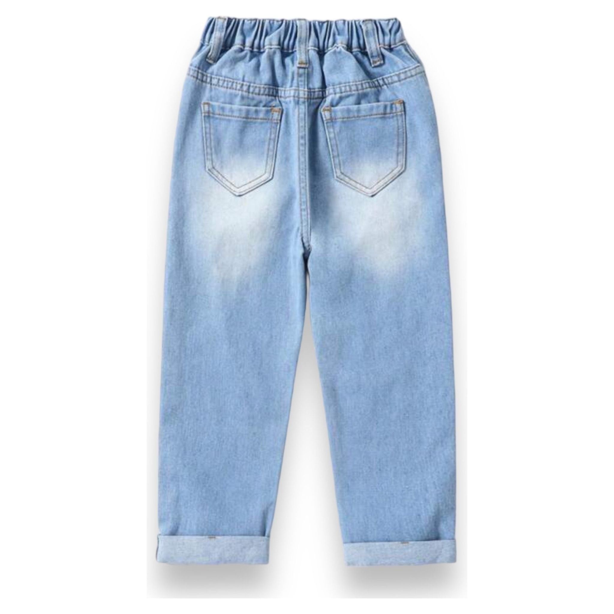 Distressed “mom” Jeans