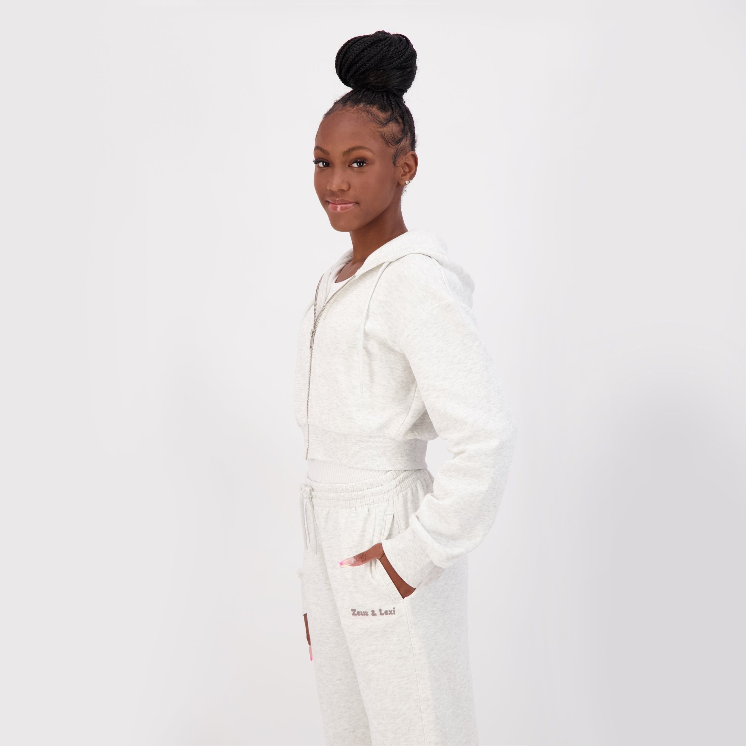 Cropped Zip Up Hoodie