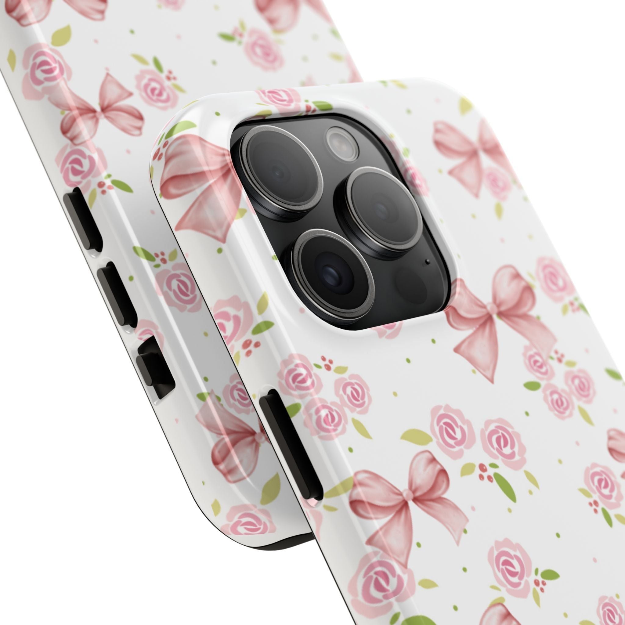 Phone Case - Pink Bow and Floral Design