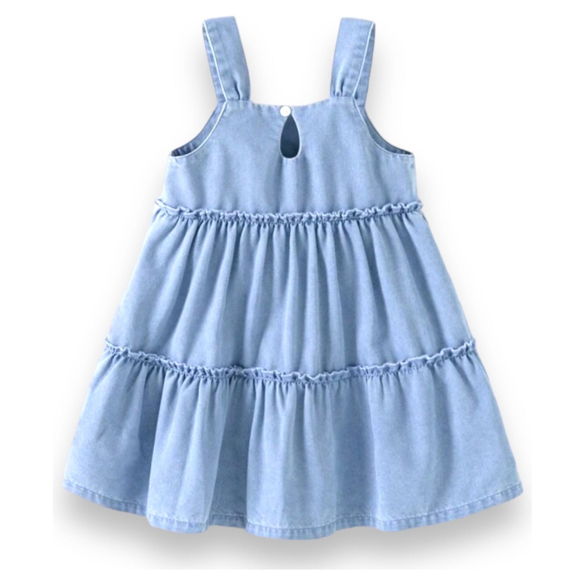 Denim Embroidered Daisy Dress