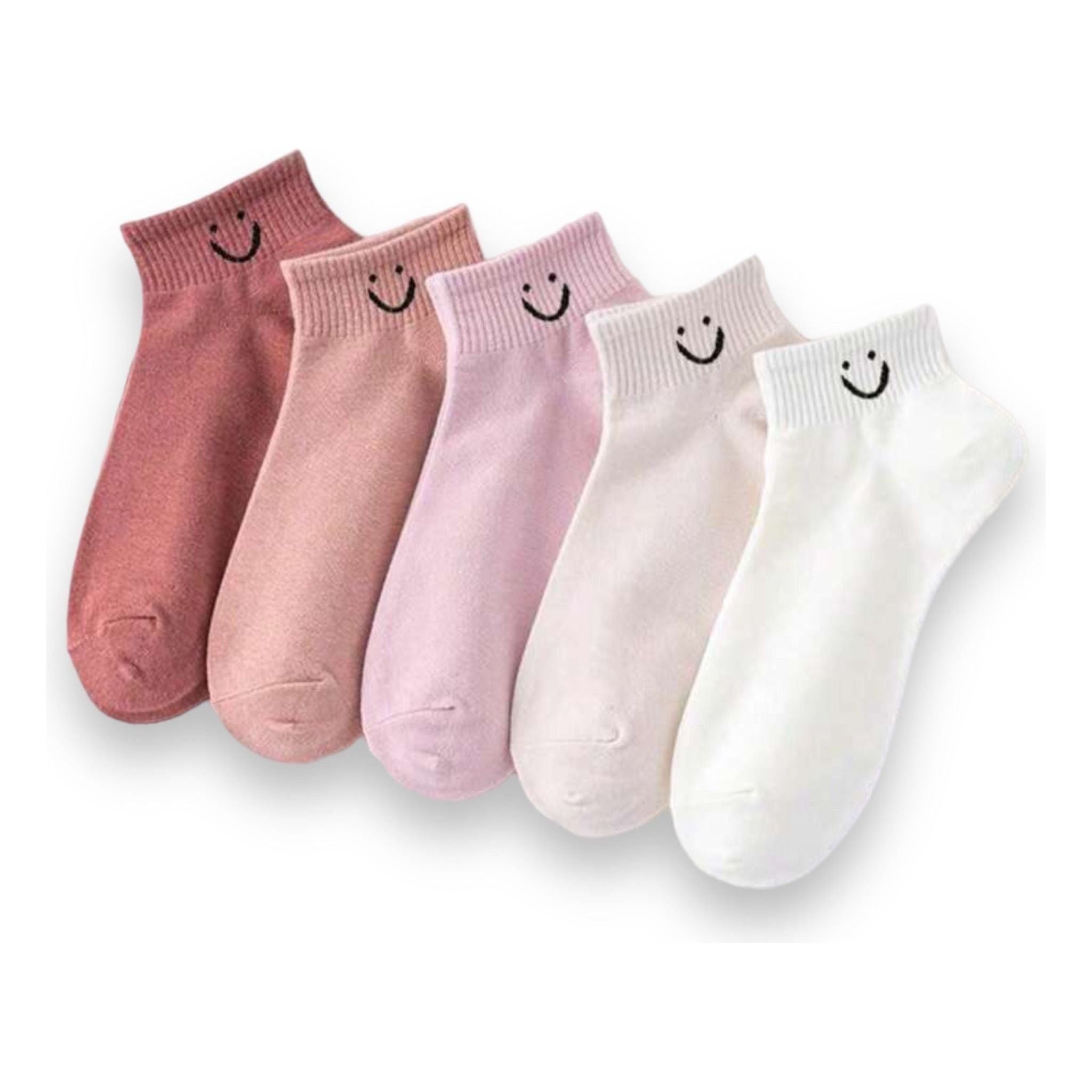 Smiley Face Crew Socks (5pair)