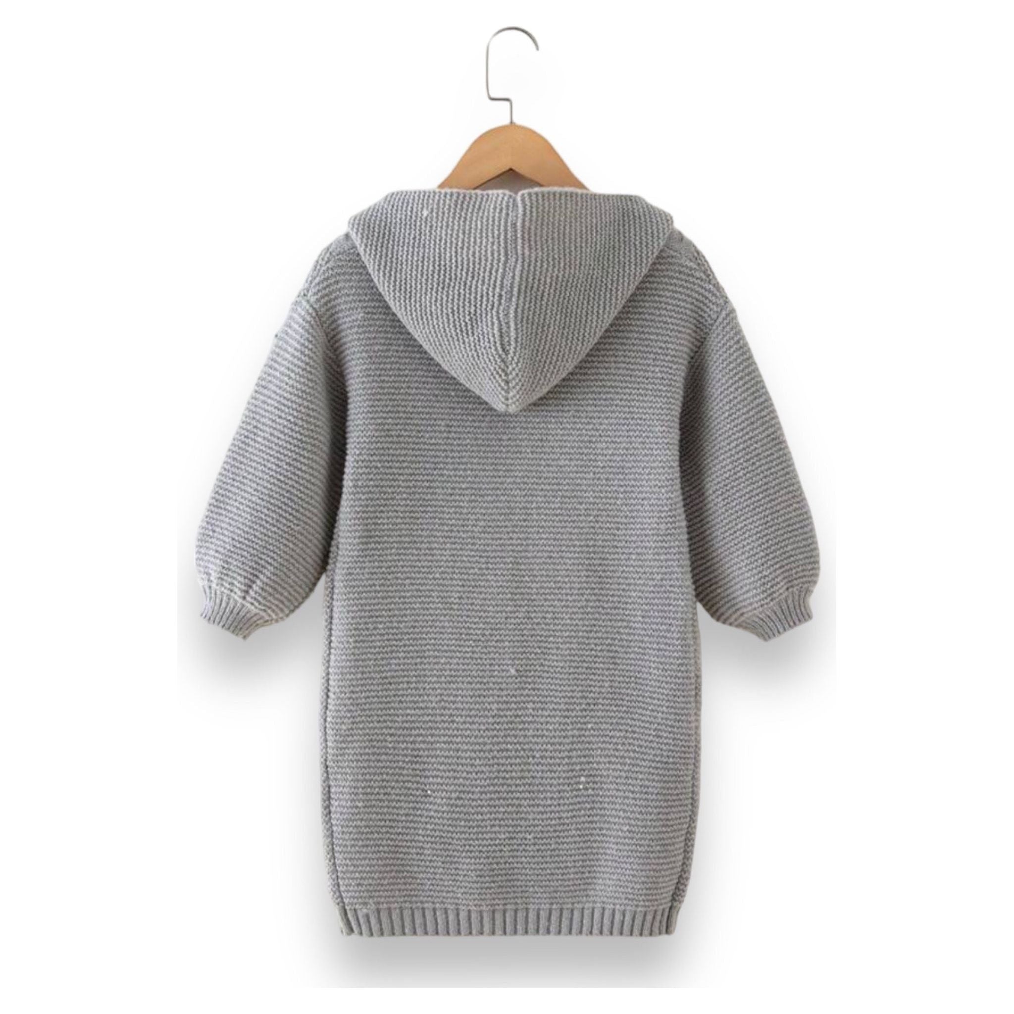 Girls Cable Knit Hooded Cardigan