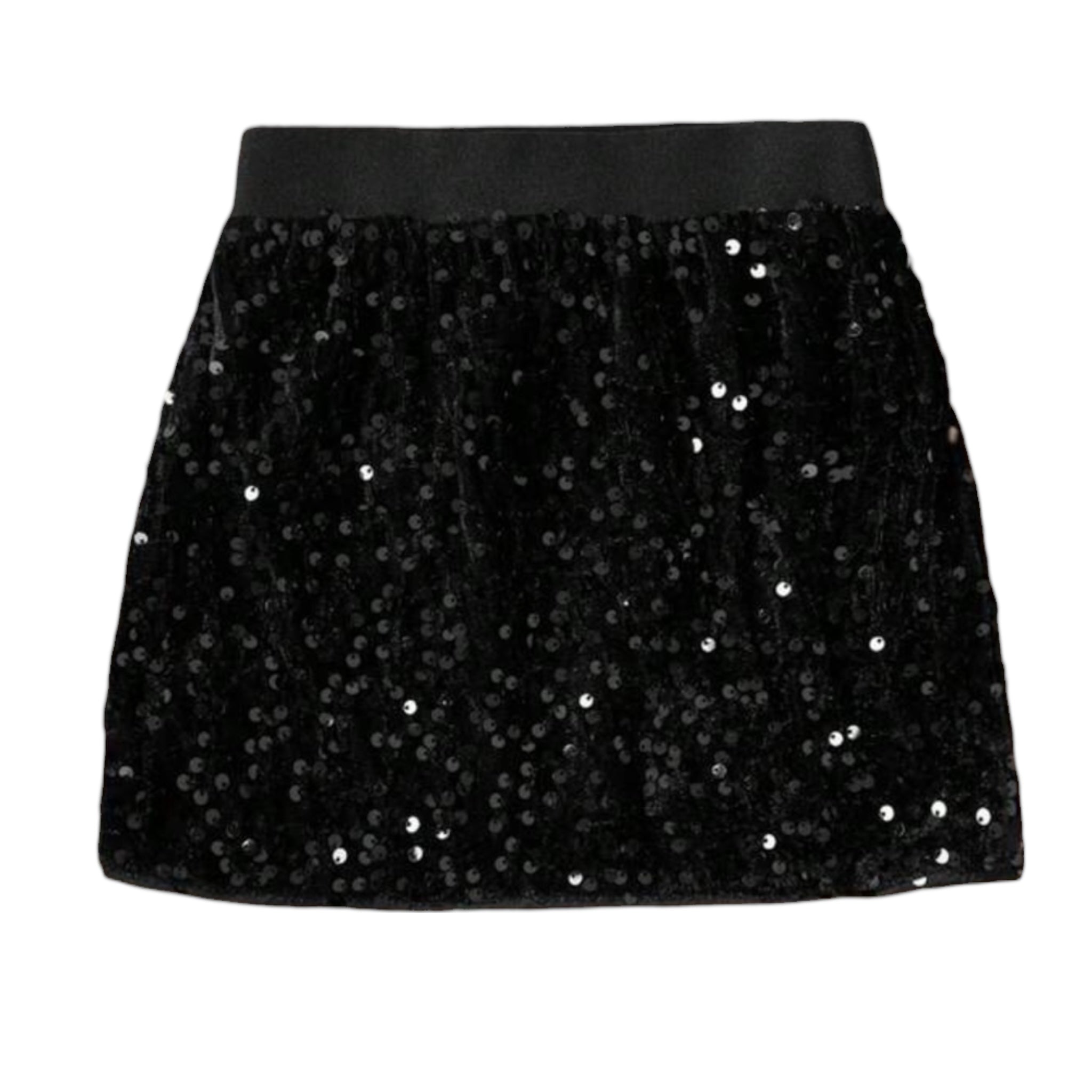 Black Sequin Party Skirt for Girls