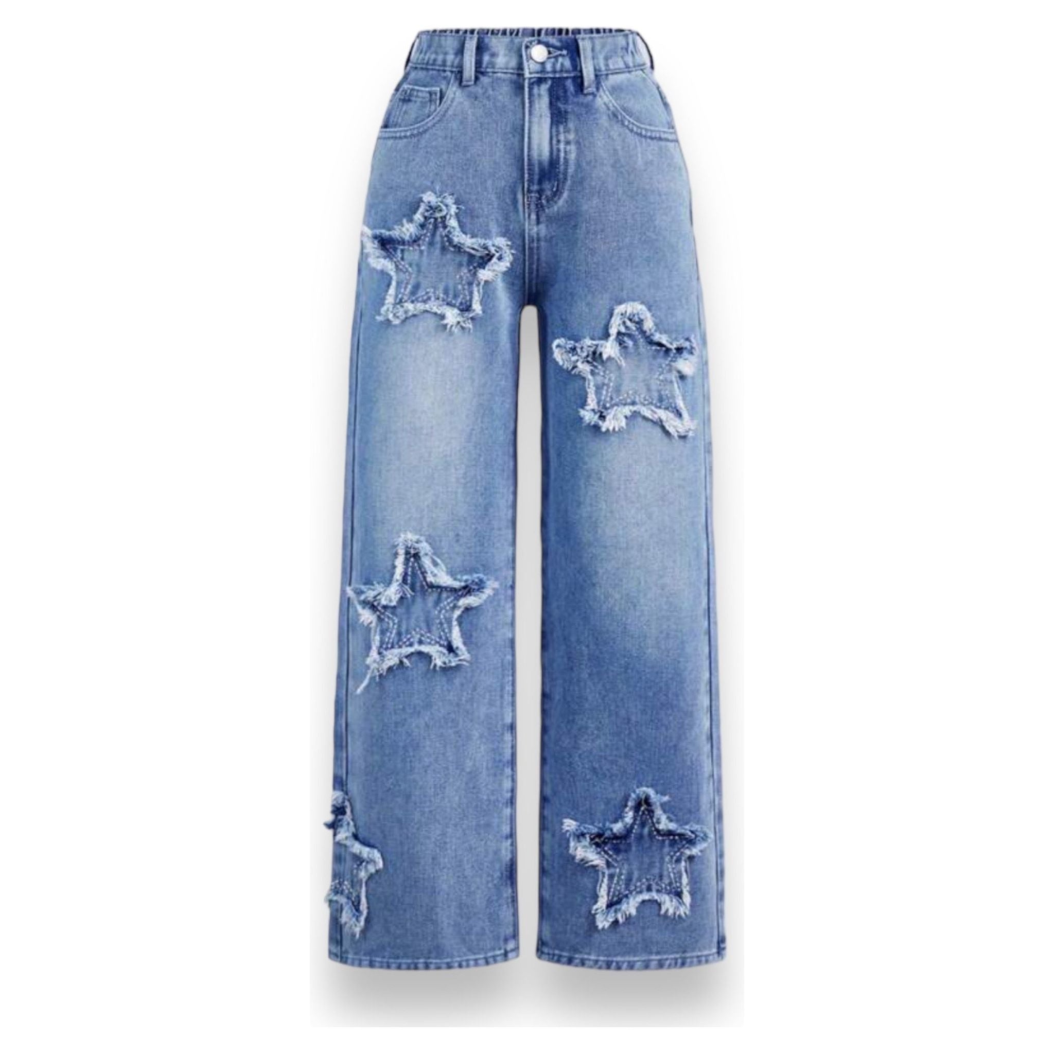 Star Patch Wide Leg Jeans