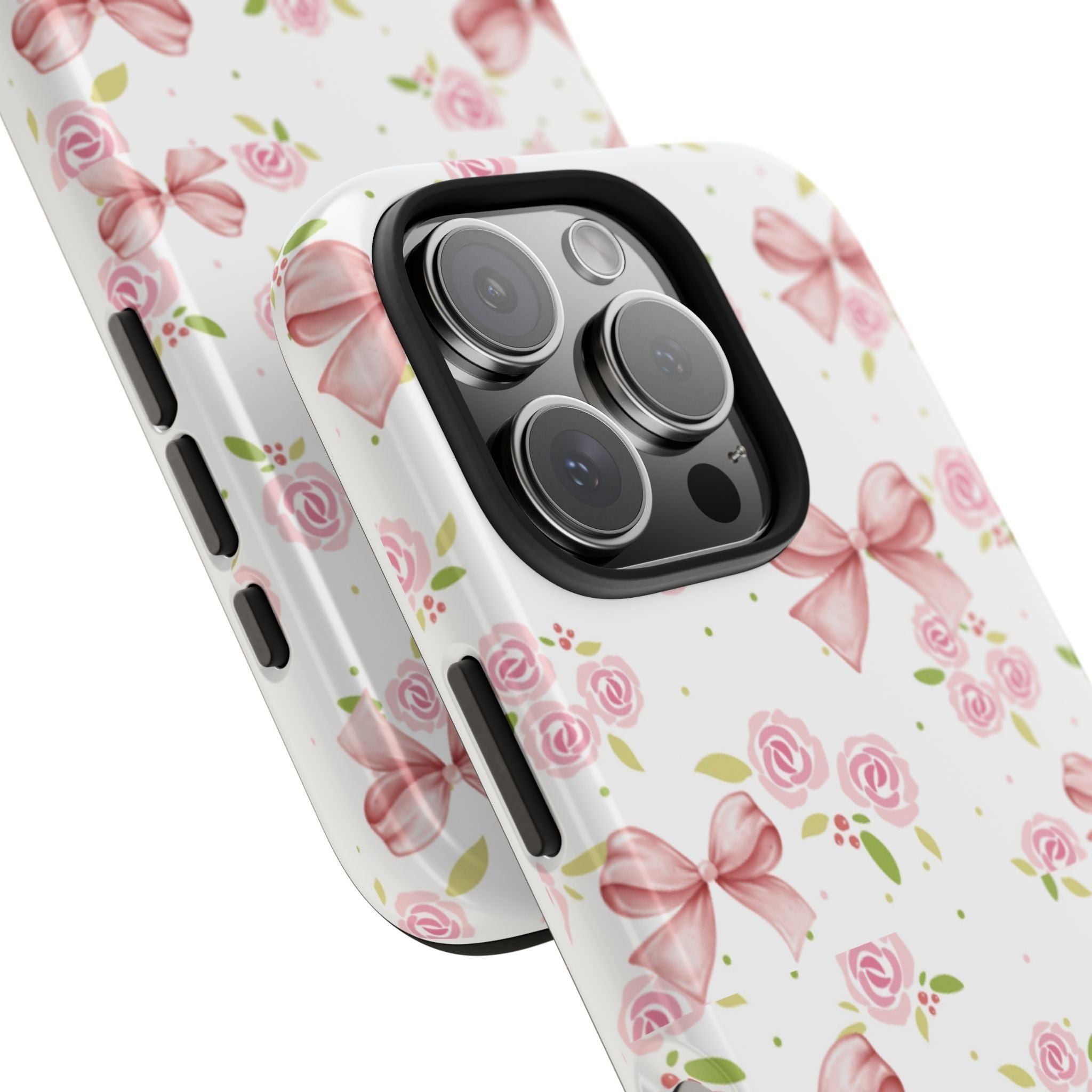 Phone Case - Pink Bow and Floral Design