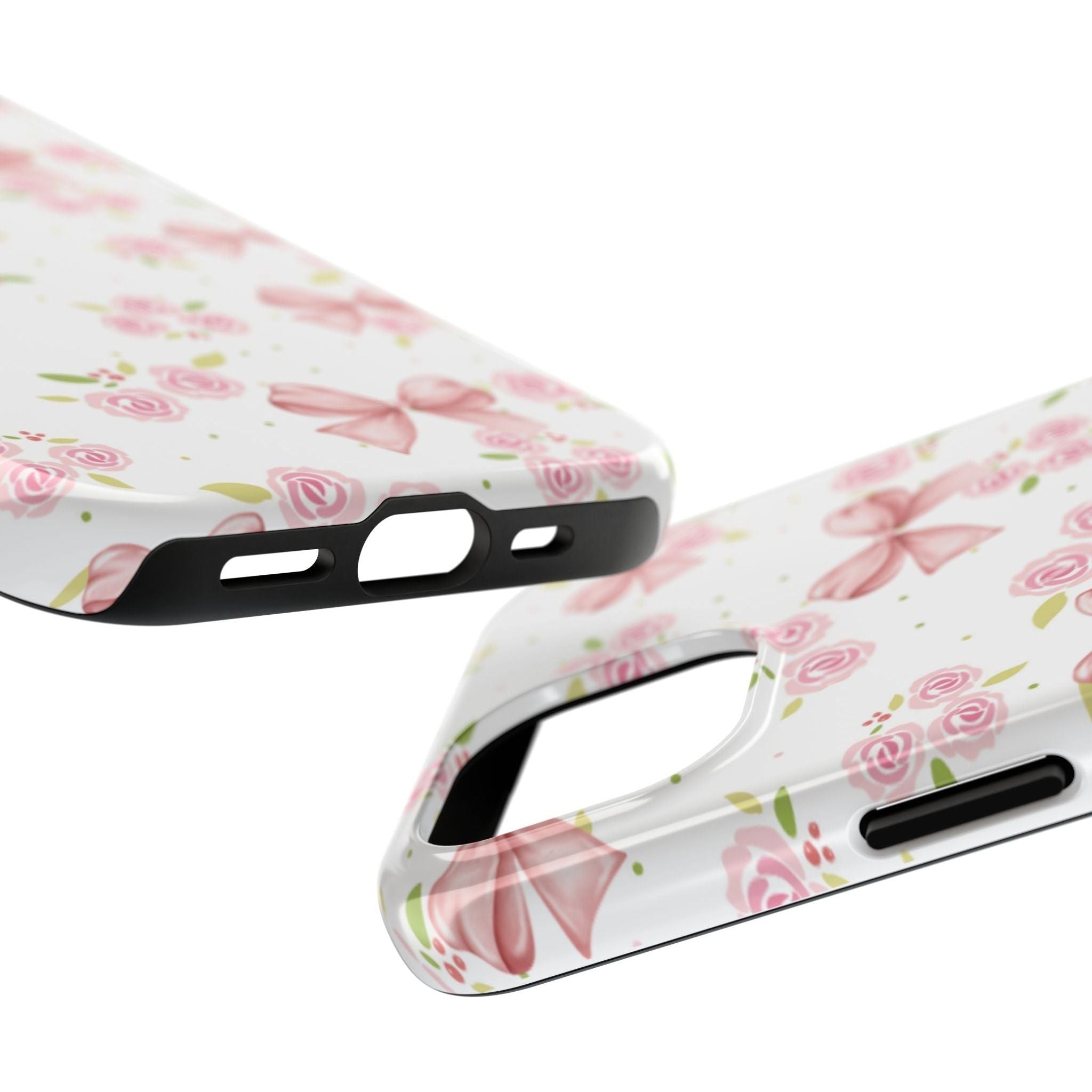 Phone Case - Pink Bow and Floral Design