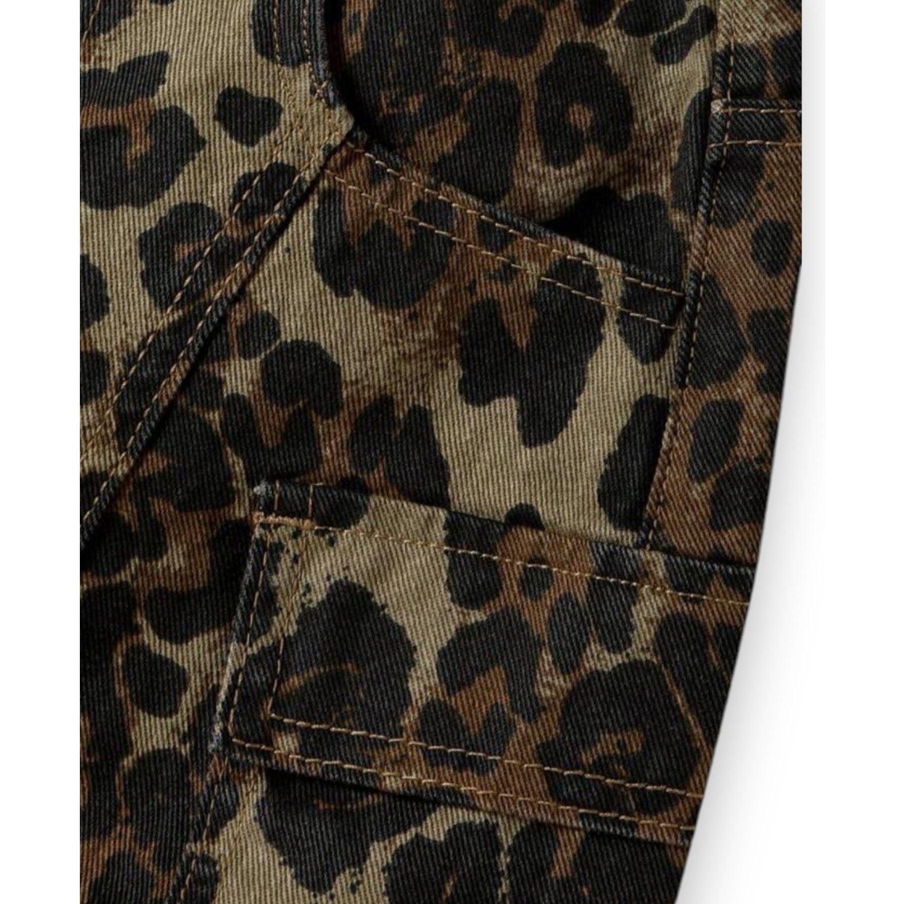 Leopard Denim Skirt