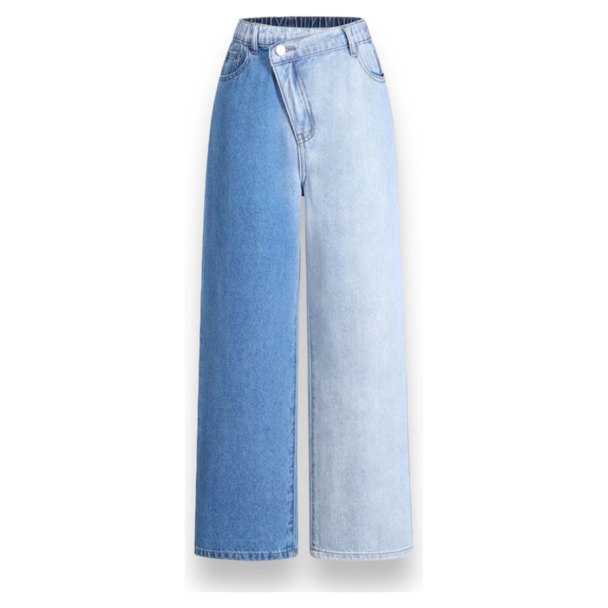 Two Toned Wide Leg Jeans