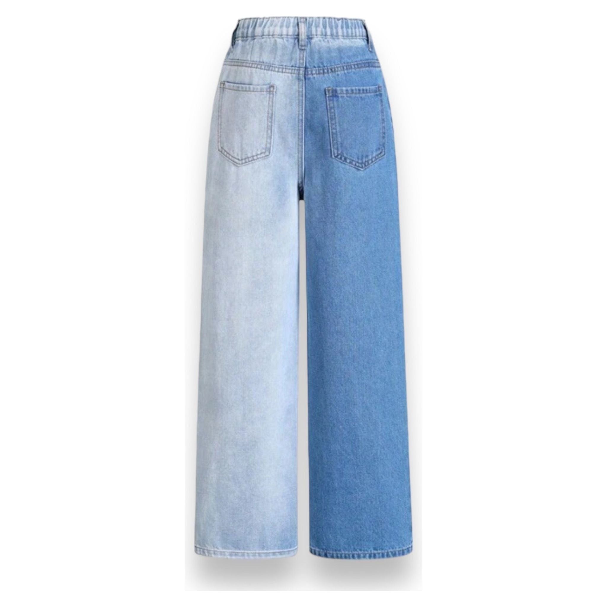 Two Toned Wide Leg Jeans