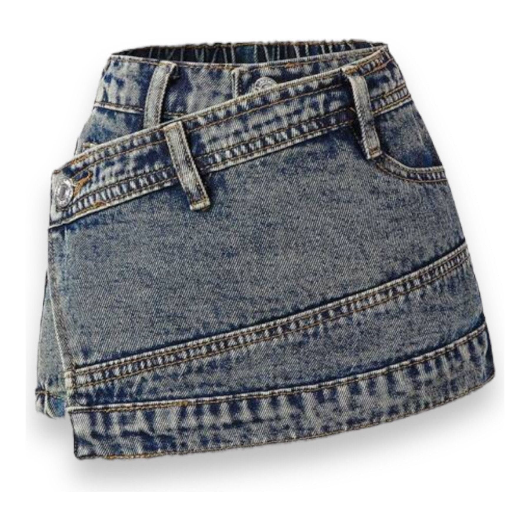 Denim Asymmetrical Skort