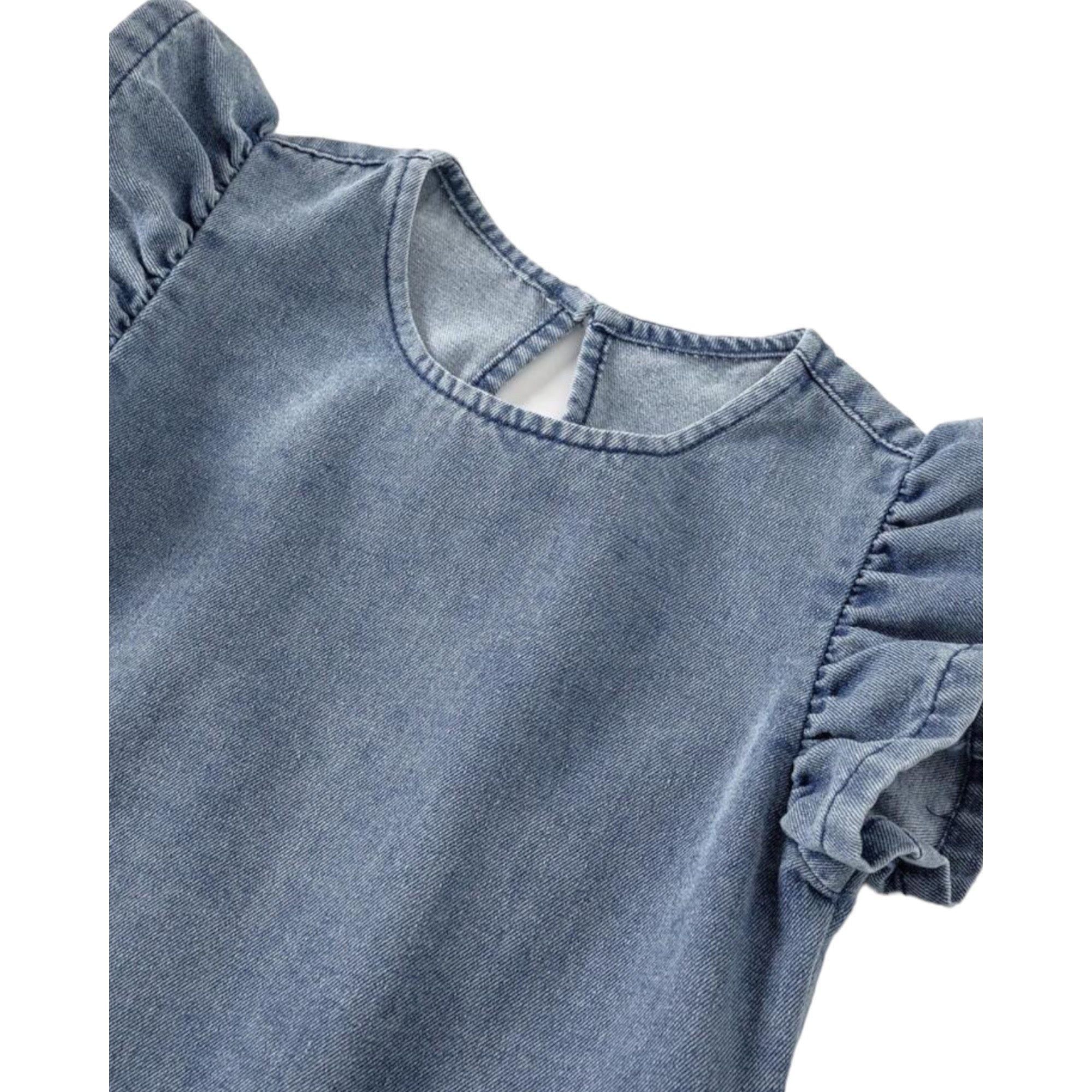 Denim 2 Piece Ruffle Set